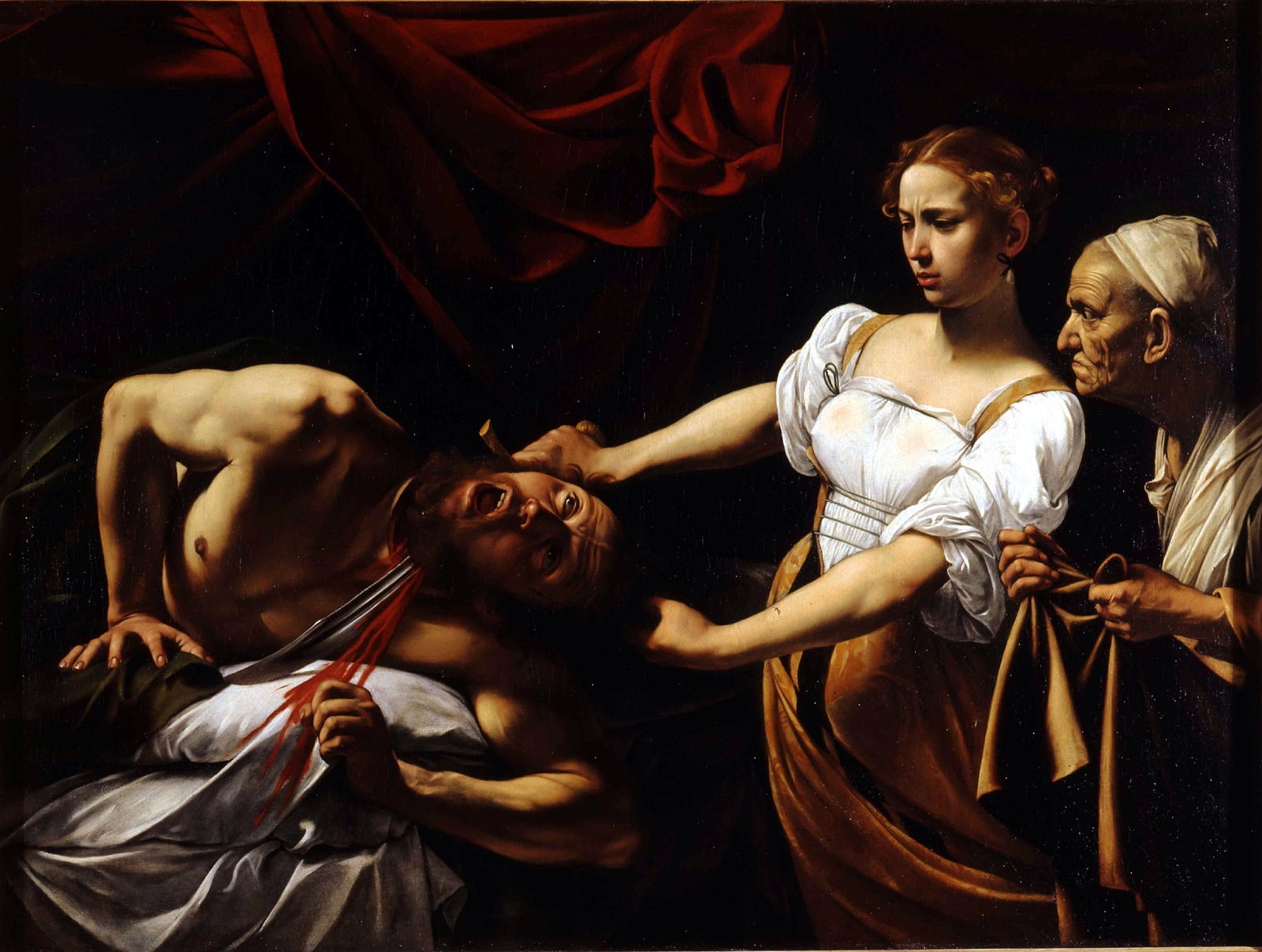 Caravaggio, Giuditta e Oloferne, 1599 ca., olio su tela, 145x195cm., Galleria Nazionale d'Arte Antica di Palazzo barberini, Roma 