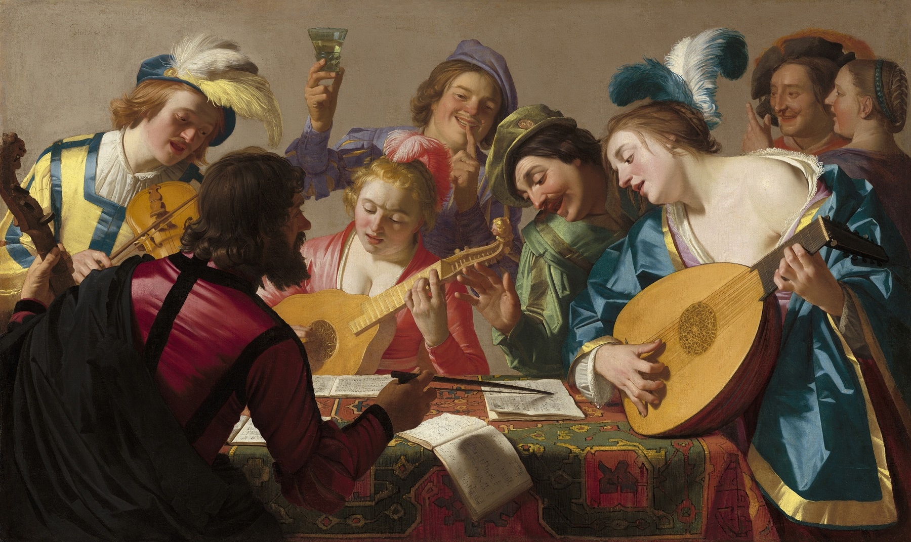 Gerrit van Honthorst, Concerto, 1623, olio su tela, 205x123,5cm., National Gallery of Art, Washington