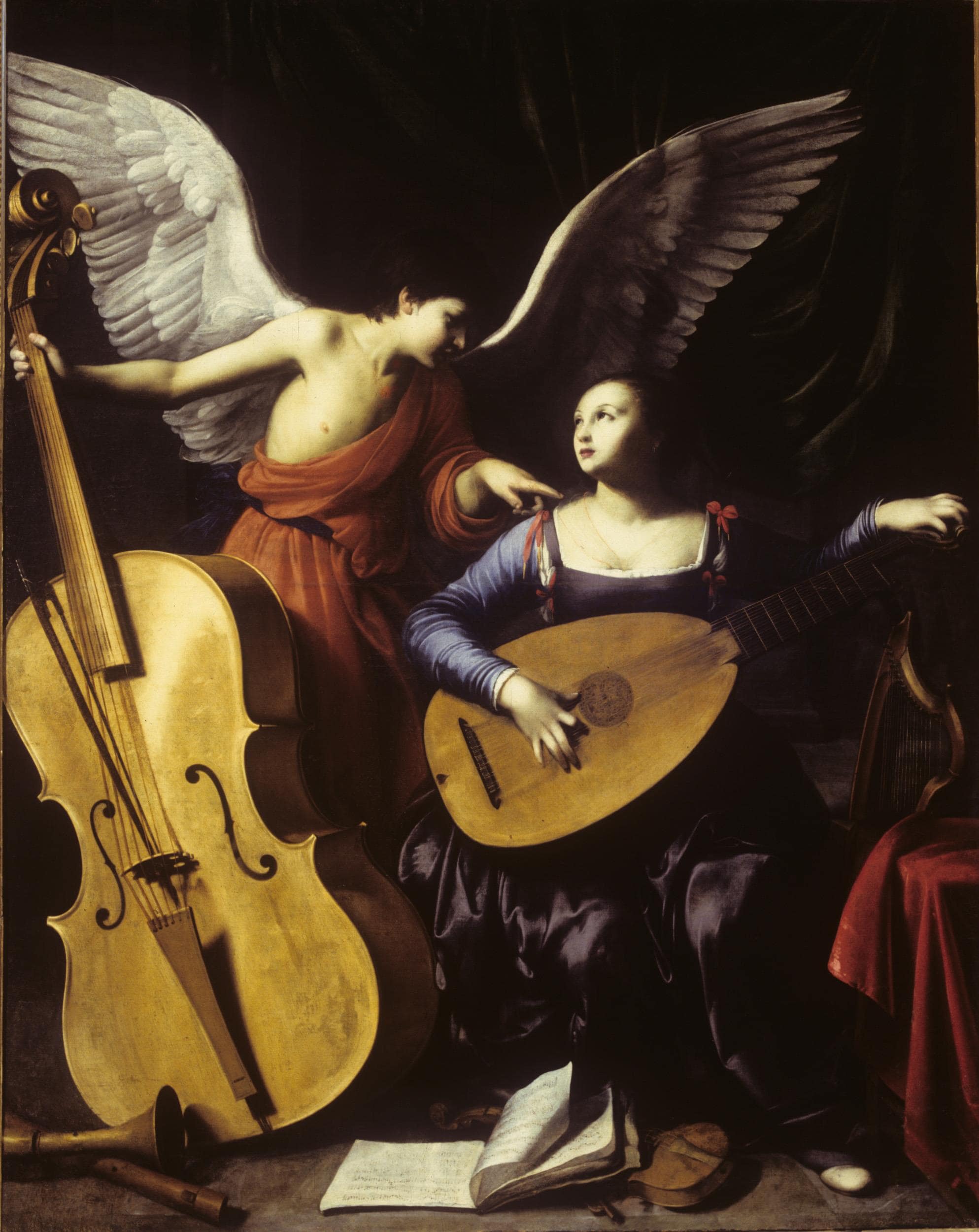Carlo Saraceni, Santa Cecilia e l'angelo, 1610, olio su tela, 172x139cm., Galleria Nazionale di Arte Antica. Palazzo Barberini, Roma