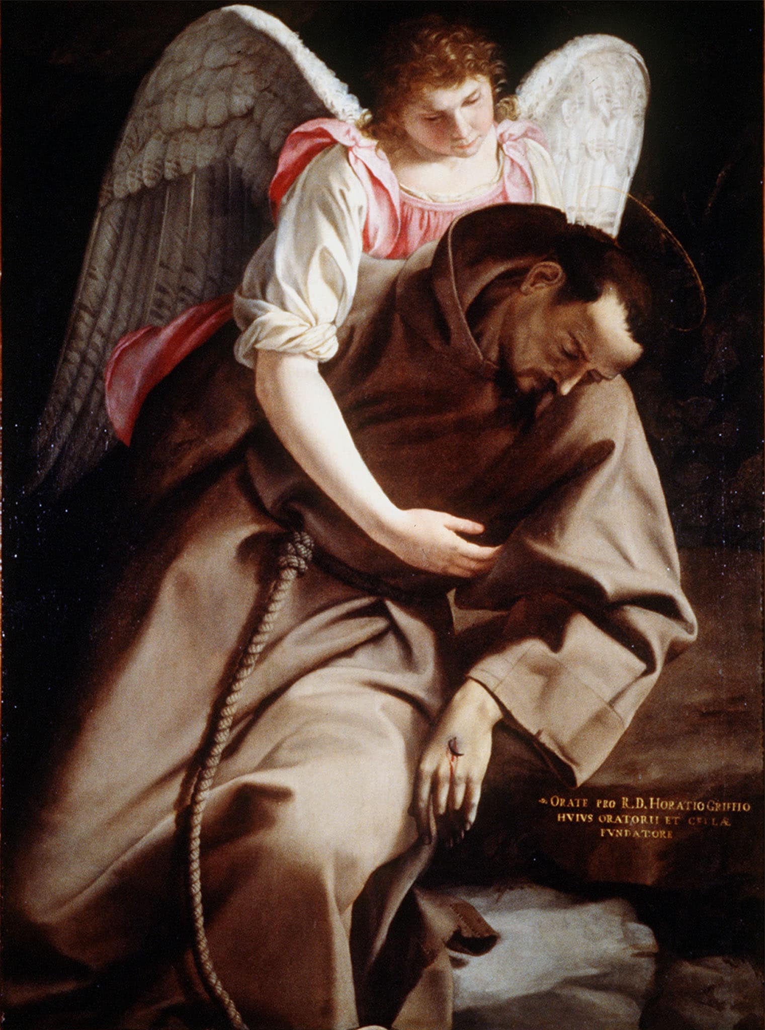 Orazio Gentileschi, San Francesco sorretto dall'angelo, 1612-'13, olio su tela, 133x98cm., Palazzo Barberini, Roma