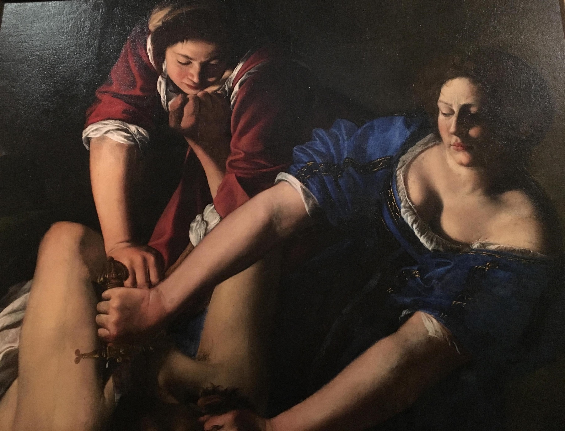 Artemisia Gentileschi, Giuditta decapita Oloferne, dettaglio, 1612-'13, olio su tela, Museo Nazionale di Capodimonte, Napoli