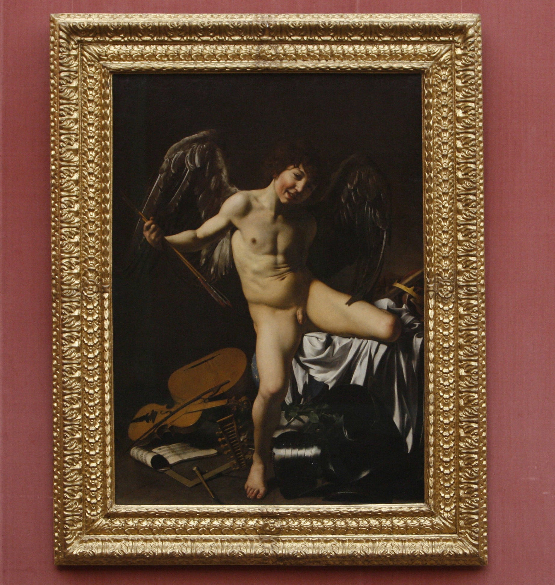 Caravaggio, Amor Vincit Omnia, o Amore vincitore, 1602-'03, olio su tela, 156x113cm., Gemäldegalerie, Staatliche Museen, Berlino