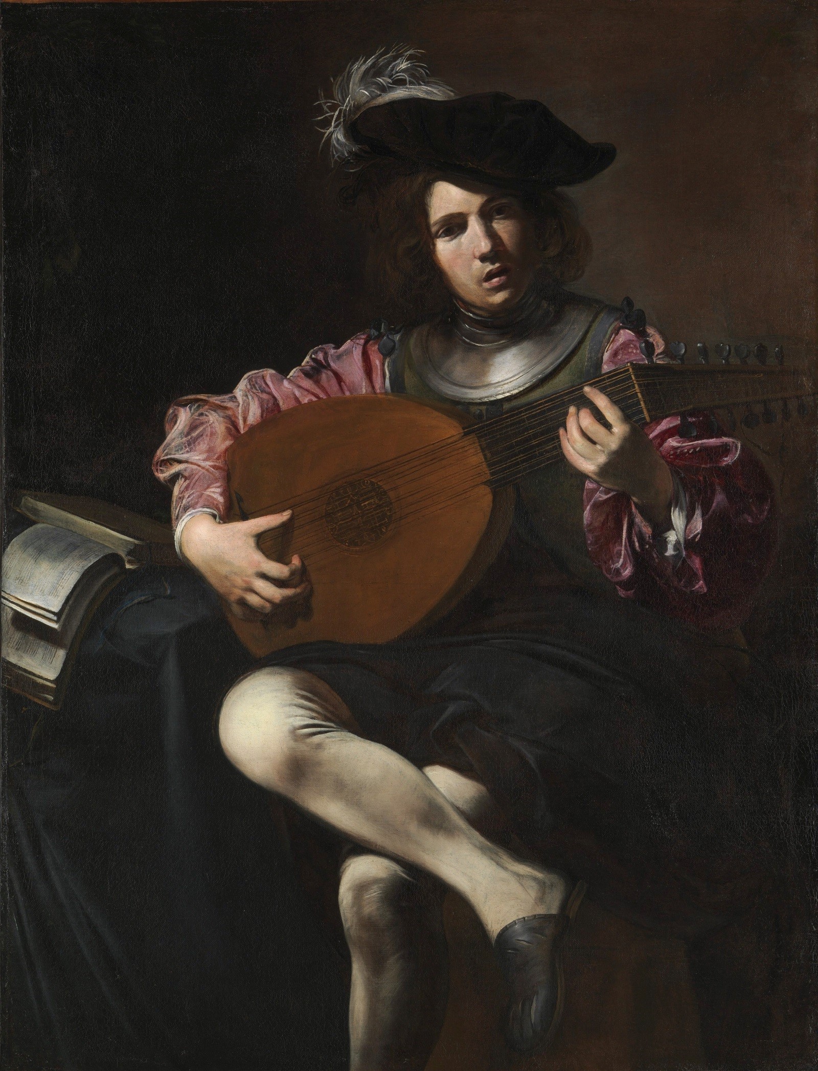 Valentin de Boulogne, Il suonatore di liuto, 1626, olio su tela, 128,3x 9,1cm., Metropolitan Museum of Art, New York