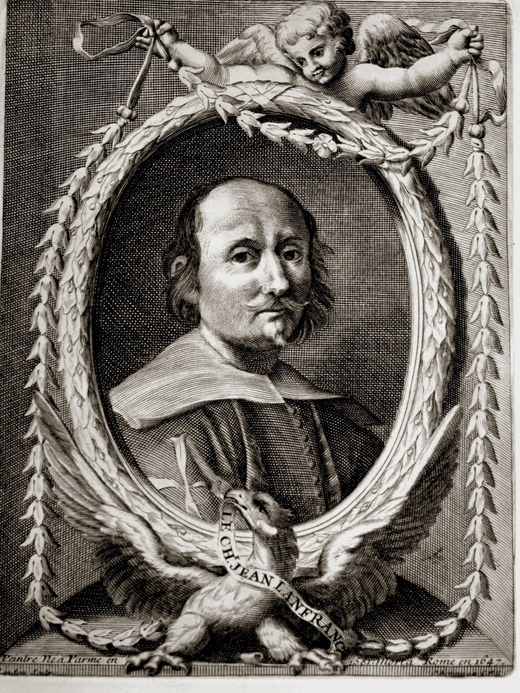 Ritratto di Giovanni Lanfranco, stampa del '600
