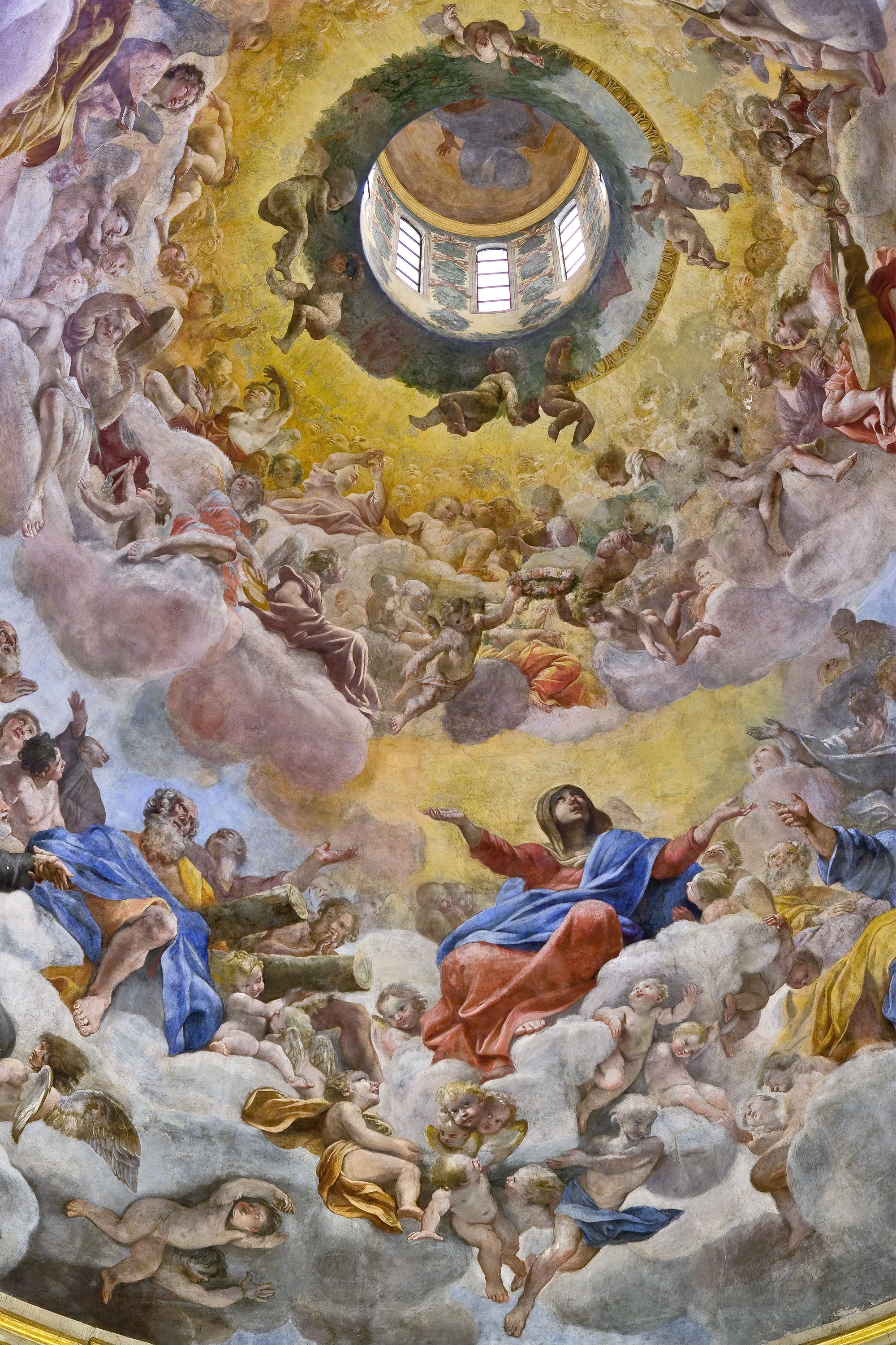 Giovanni Lanfranco, La Vergine in Gloria, Cupola di Sant'Andrea della Valle, 1624-'27, Chiesa di Sant'Andrea della Valle, Roma