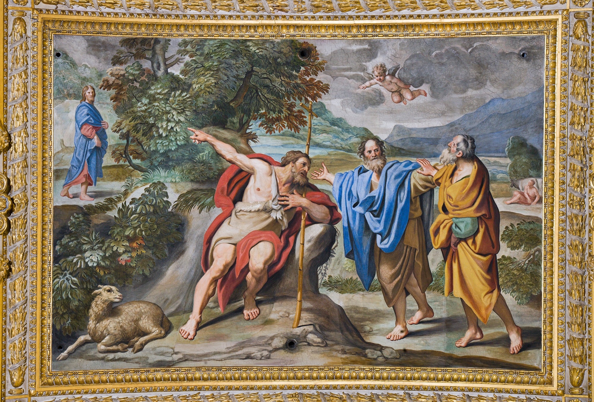 Domenichino, Vocazione di Sant'Andrea, sott’arco del presbiterio, 1624-'27, Chiesa di Sant'Andrea della Valle, Roma