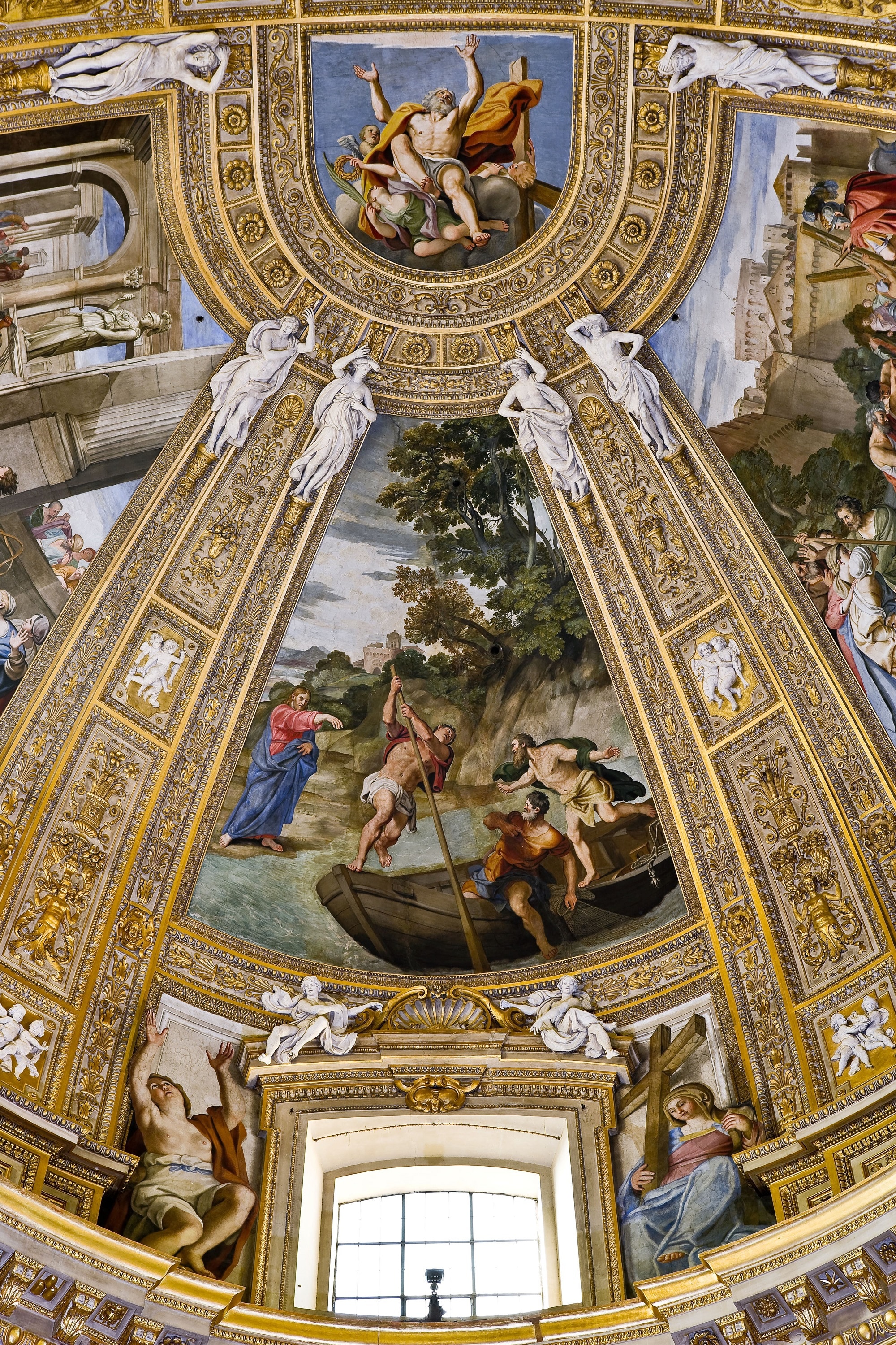 Domenichino, Gesù chiama Pietro e Andrea, sott’arco del presbiterio, 1624-'27, Chiesa di Sant'Andrea della Valle, Roma