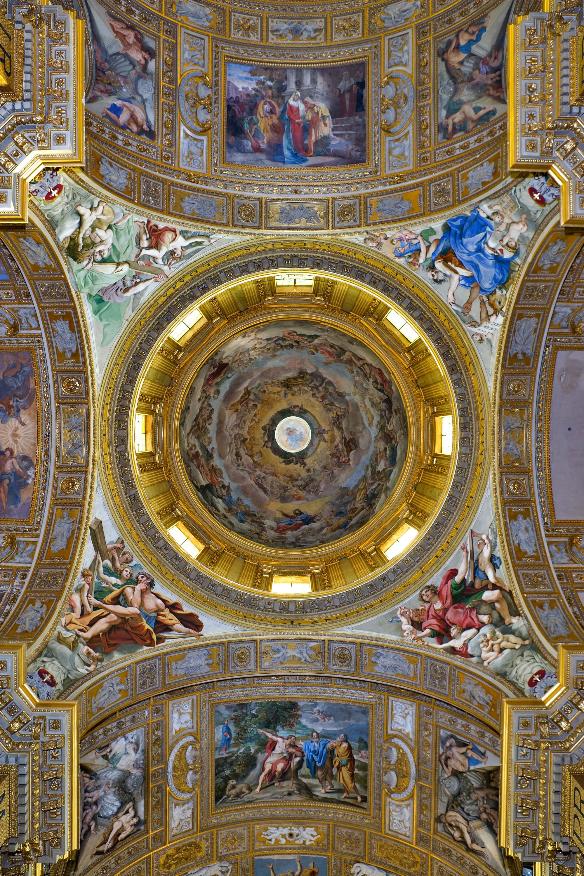 Domenichino, pennacchi della Cupola; Lanfranco, Cupola, 1624-'27, Chiesa di Sant'Andrea della Valle, Roma