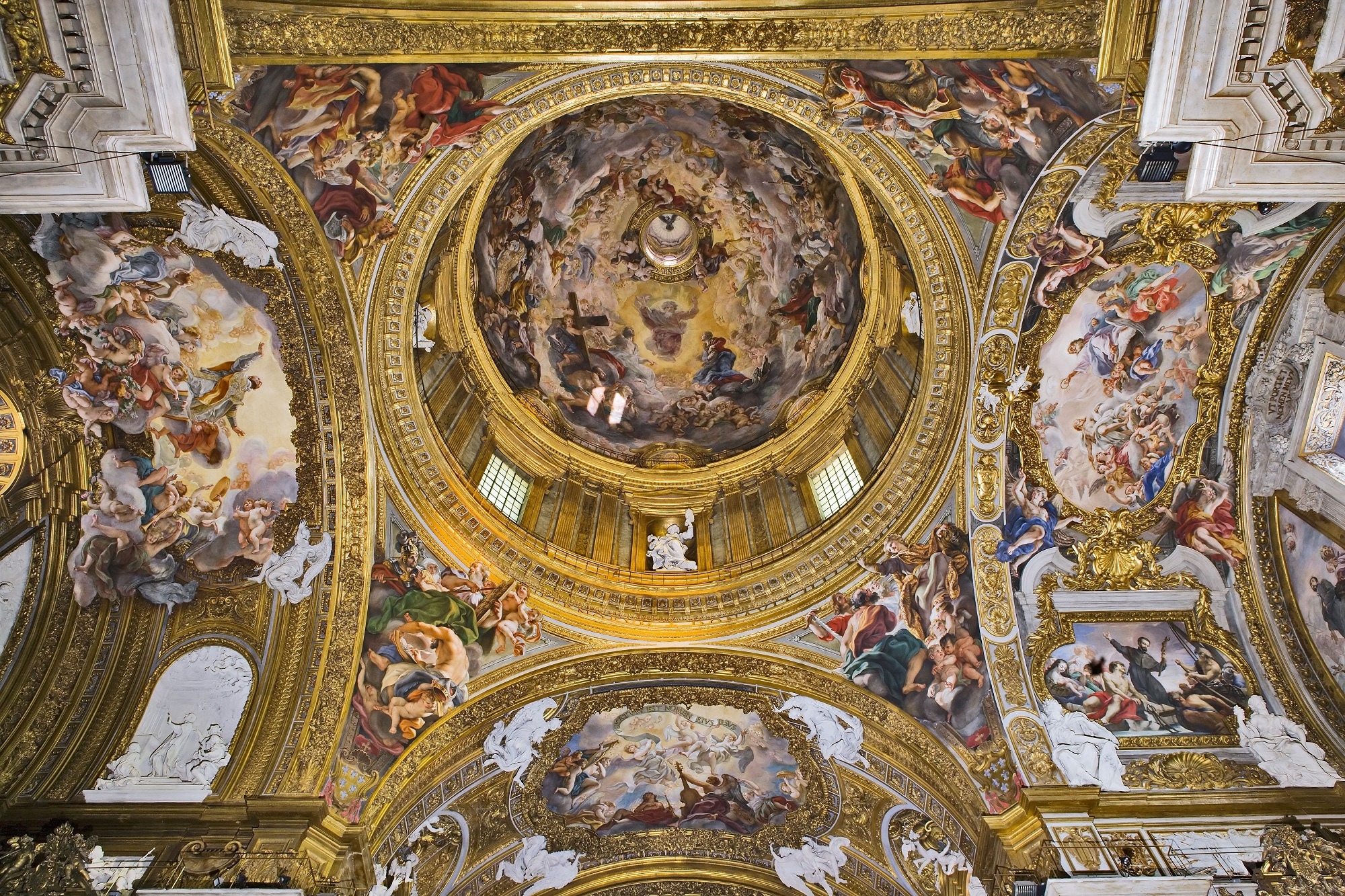 Giovan Battista Gaulli, Cupola con pennacchi e archi del transeto, Chiesa del Gesù, 1674-'79, Roma