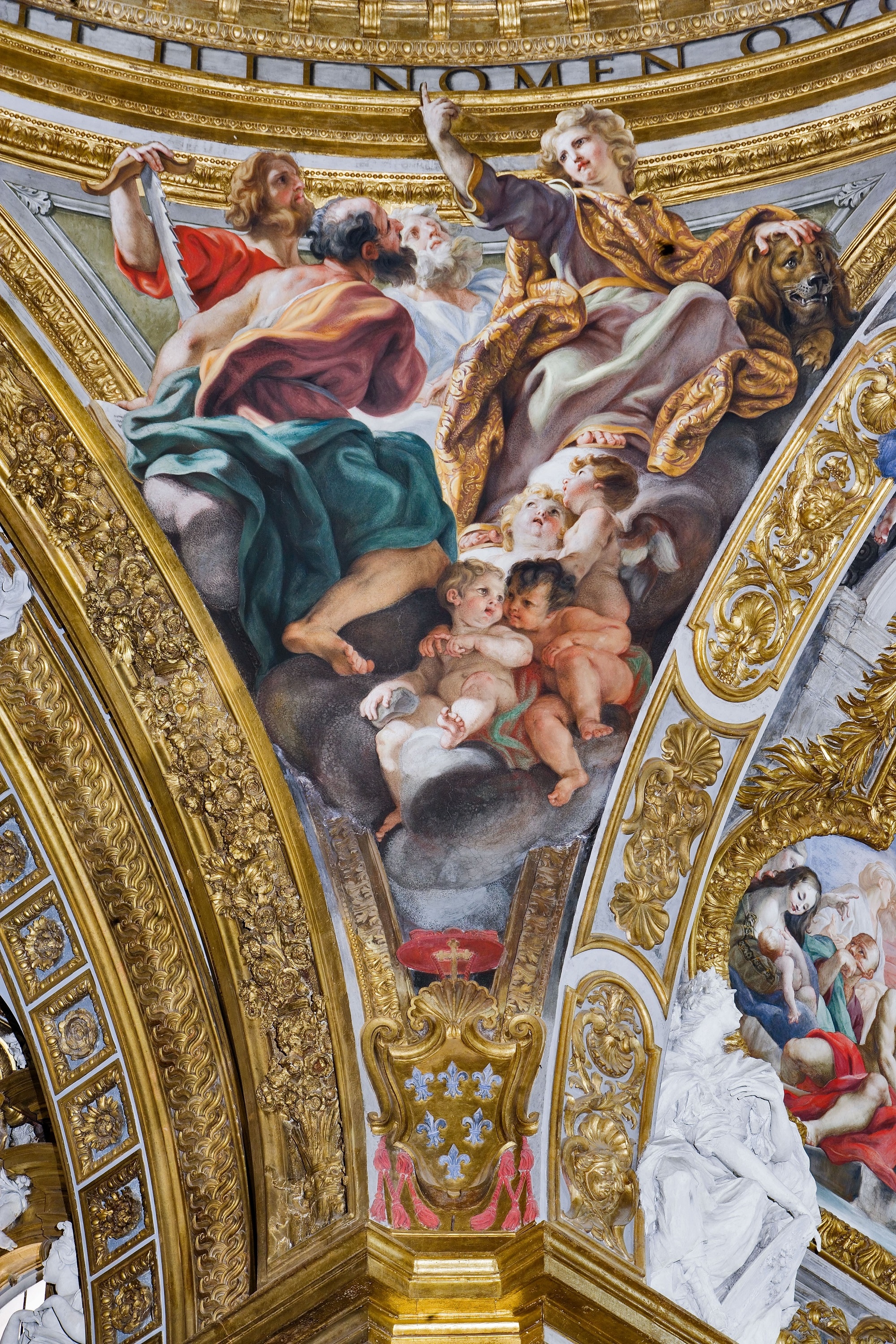 Giovan Battista Gaulli, Pennacchio della Cupola con San Marco, Chiesa del Gesù, 1674-'79, Roma