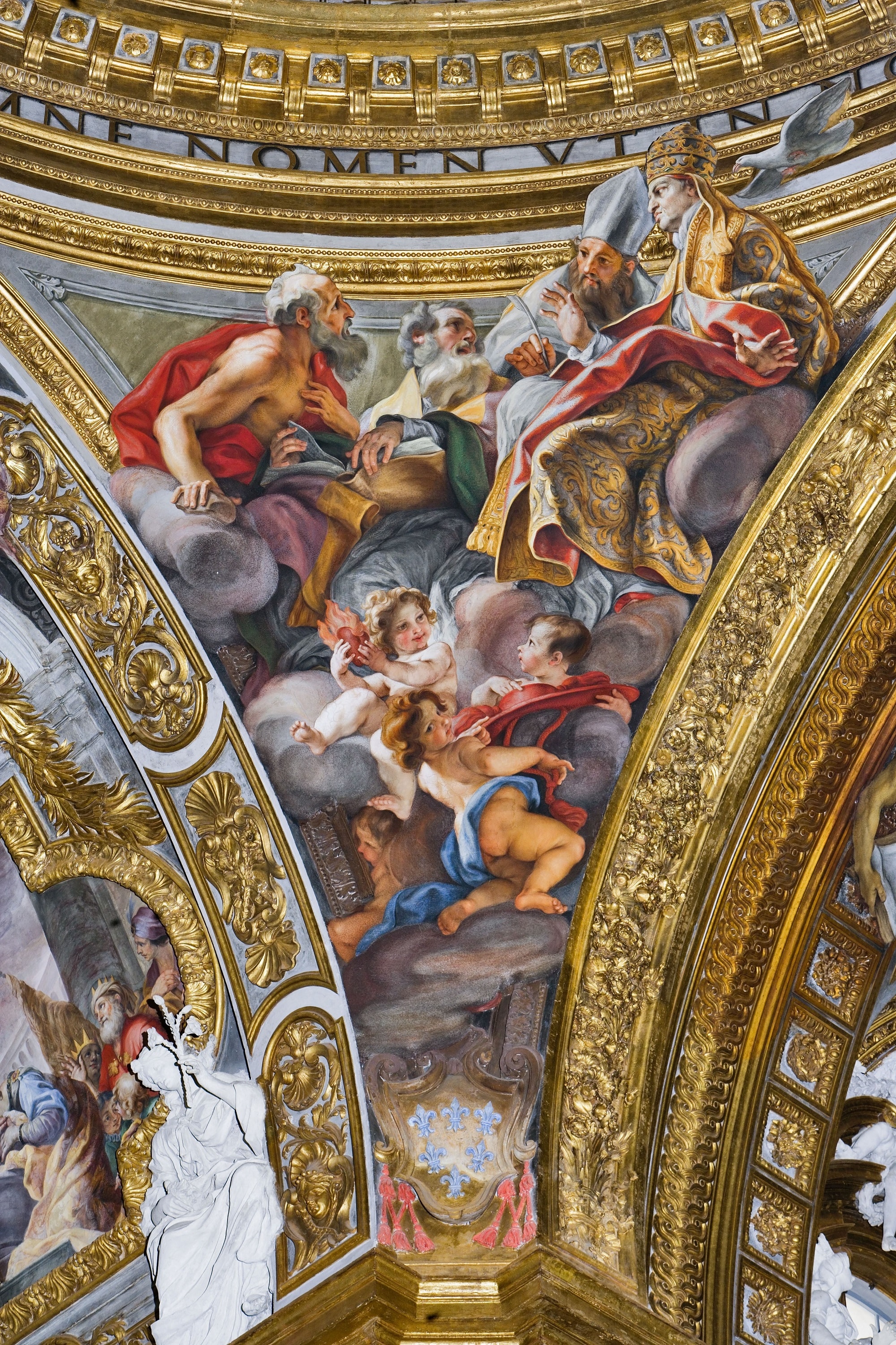 Giovan Battista Gaulli, Pennacchio della Cupola con San Giovanni, Chiesa del Gesù, 1674-'79, Roma