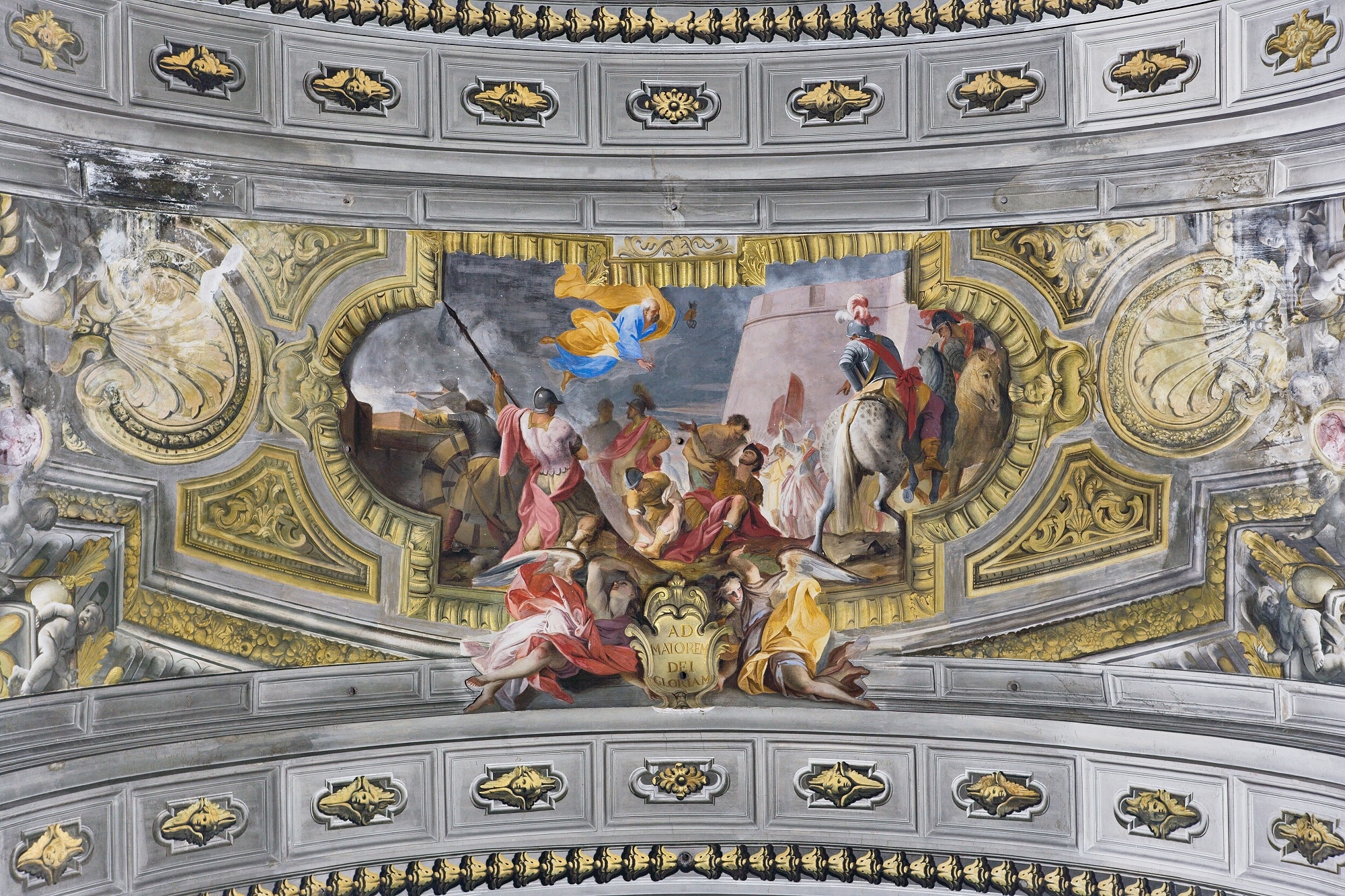 La visione di Sant’Ignazio, Andrea Pozzo, affresco della volta del transetto, Chiesa di Sant’Ignazio di Loyola, Roma