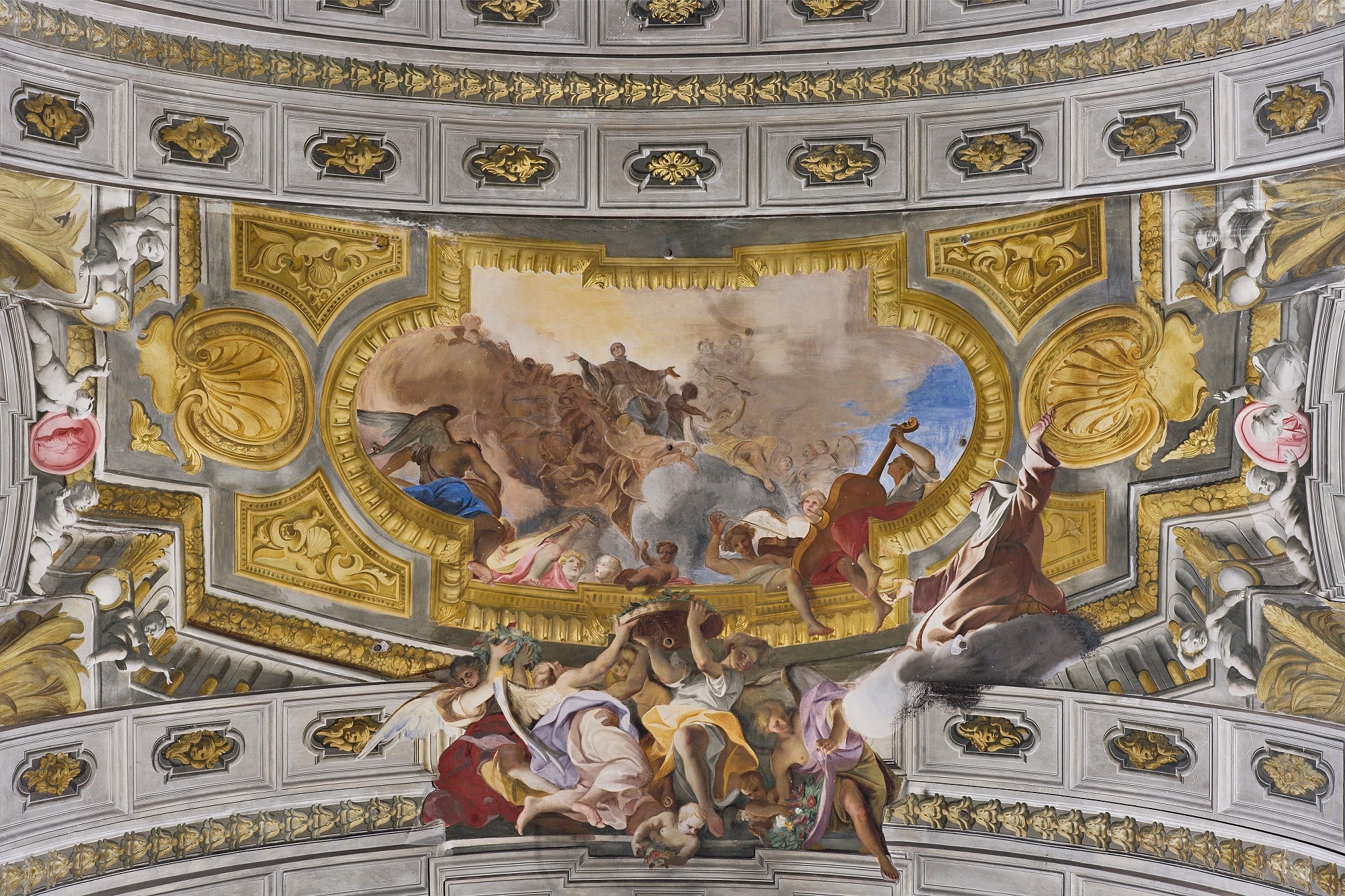 Visione di Maddalena de' Pazzi, Andrea Pozzo, affresco della volta del transetto, Chiesa di Sant’Ignazio di Loyola, Roma
