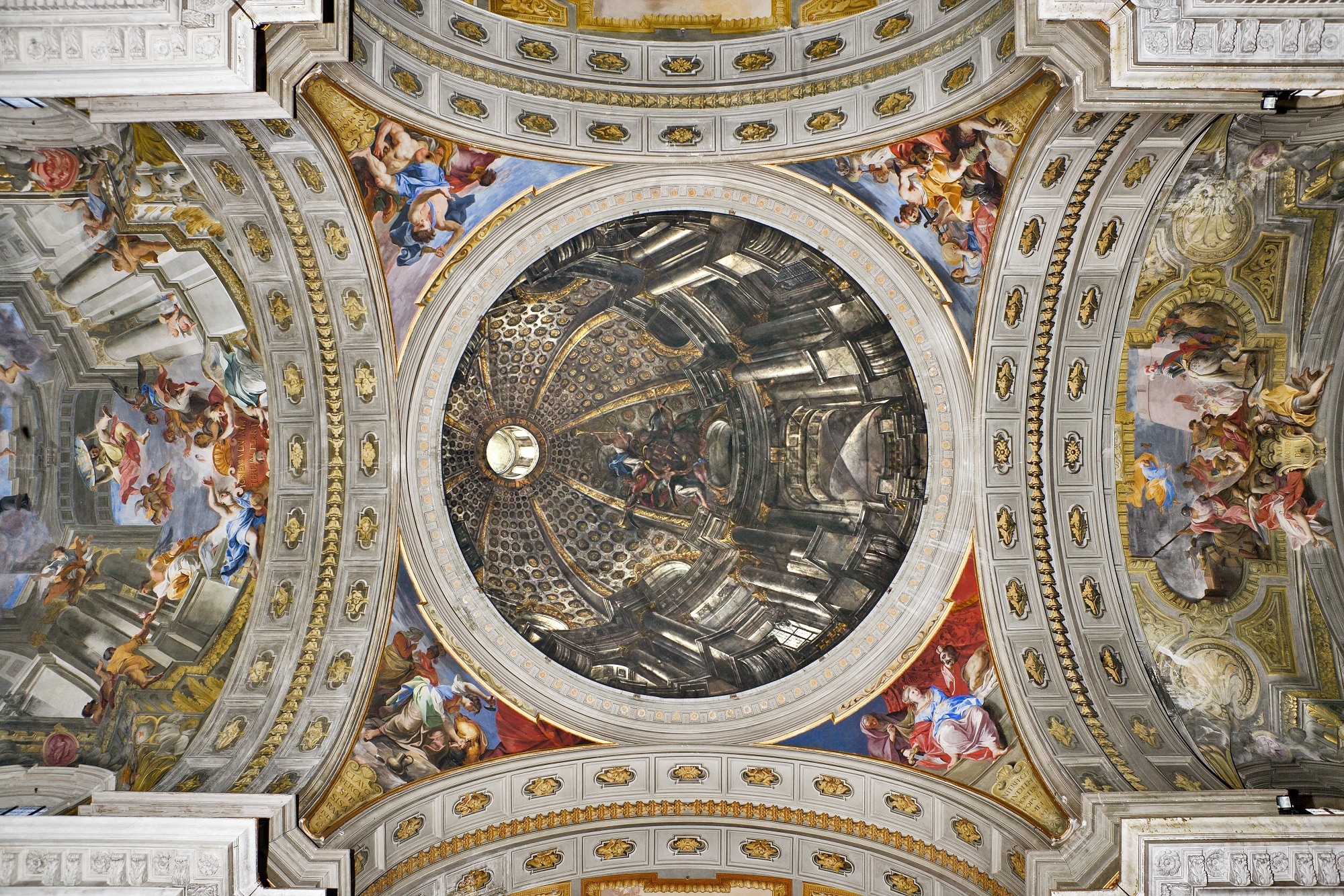 La finta Cupola e gli affreschi del transetto, Andrea Pozzo, interno della Chiesa di Sant'Ignazio di Loyola, Roma