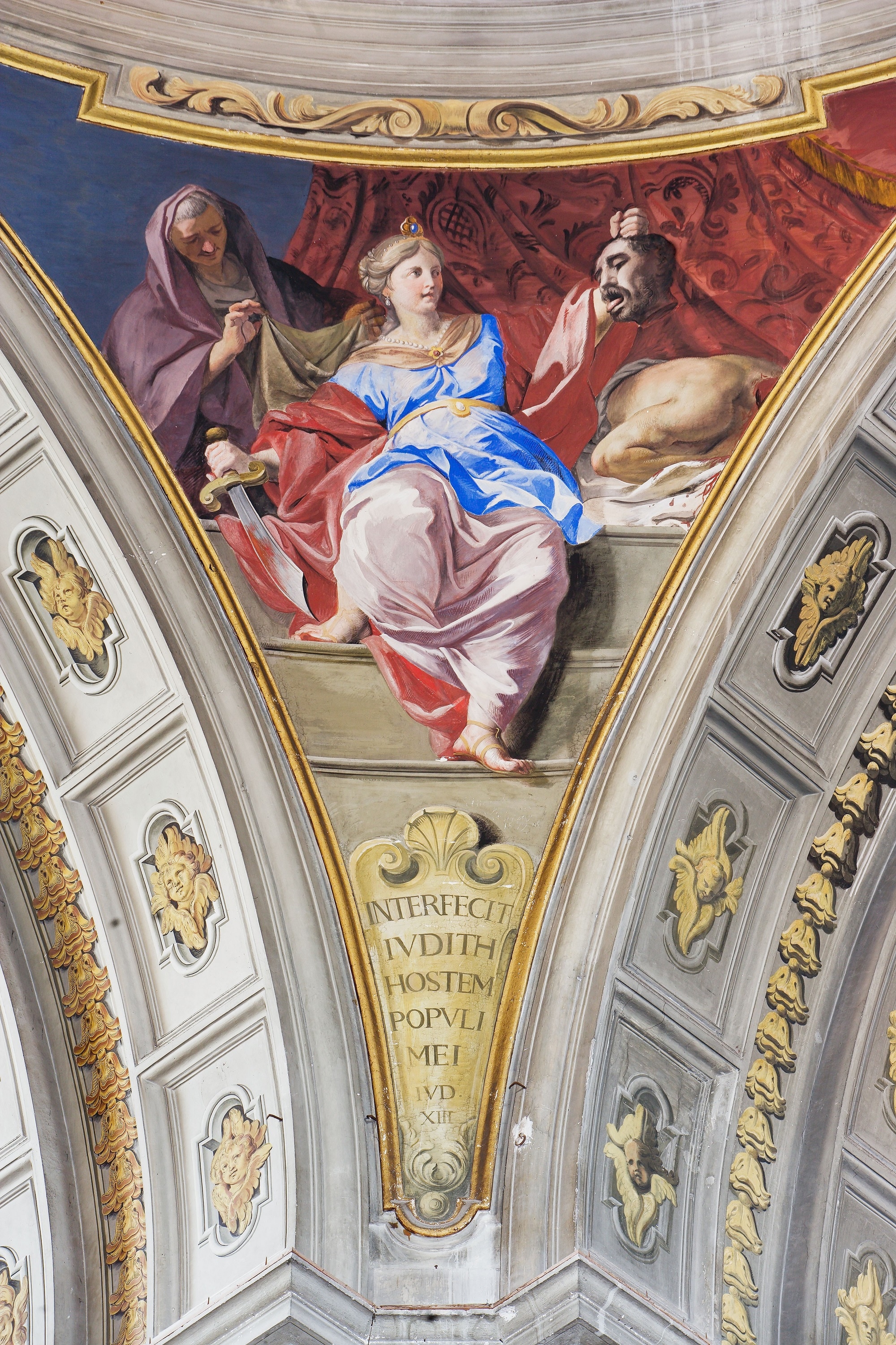 Giuditta, Andrea Pozzo, affresco del pennacchio della finta cupola, Chiesa di Sant’Ignazio di Loyola, Roma