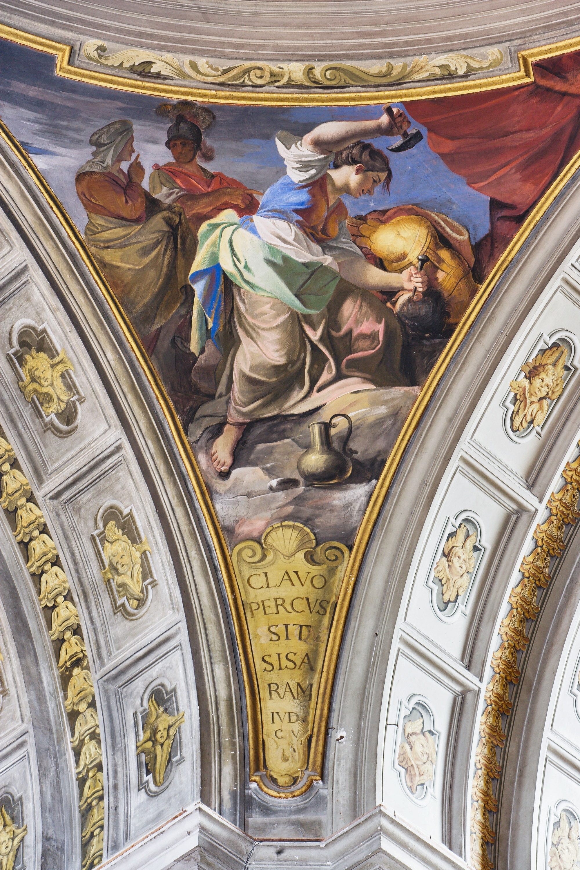 Giaele, Andrea Pozzo, affresco del pennacchio della finta cupola, Chiesa di Sant’Ignazio di Loyola, Roma
