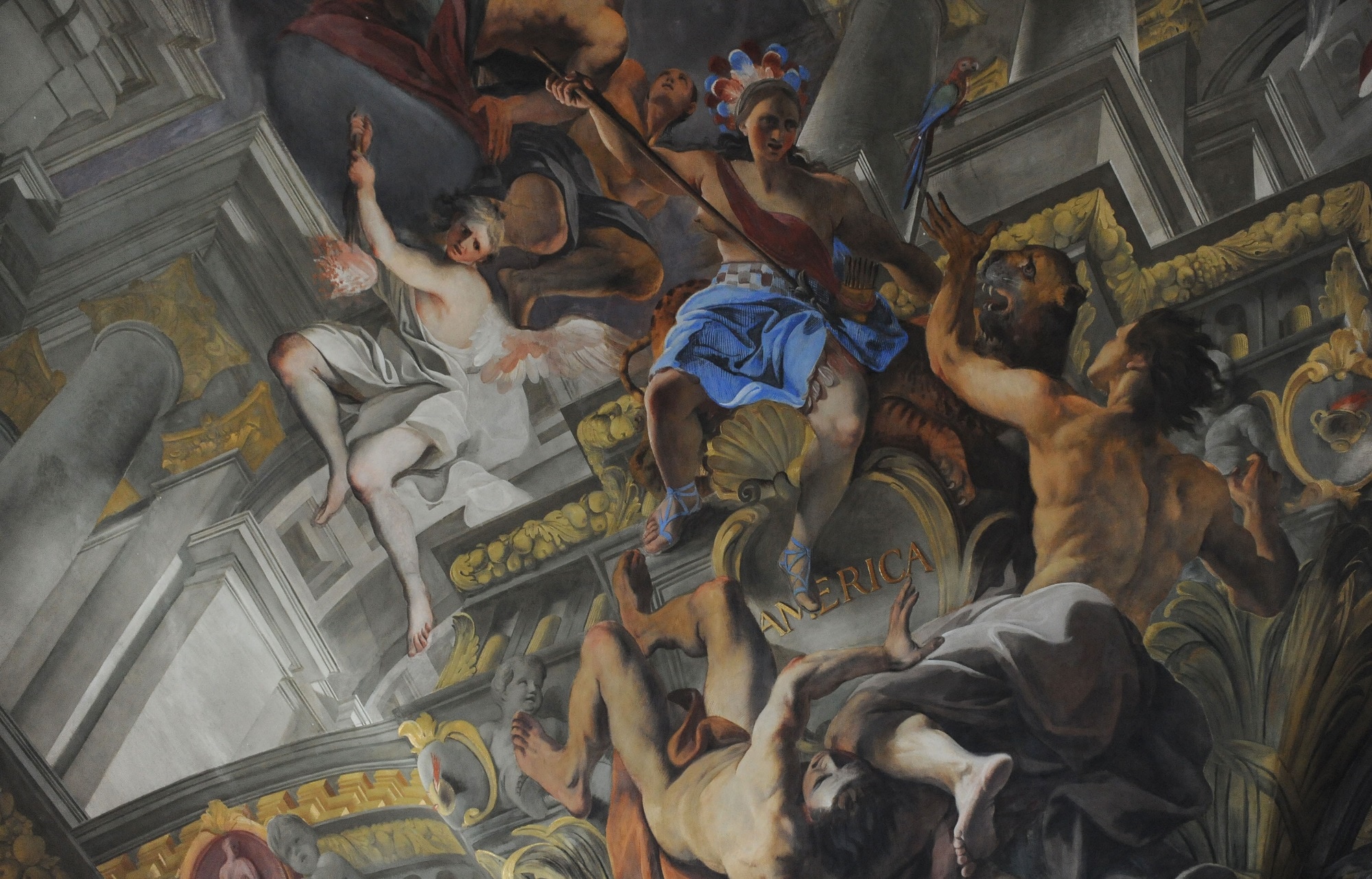 La Gloria di Sant’Ignazio, Andrea Pozzo, dettaglio di affresco della volta della navata, 1691-1694, Chiesa di Sant’Ignazio di Loyola, Roma