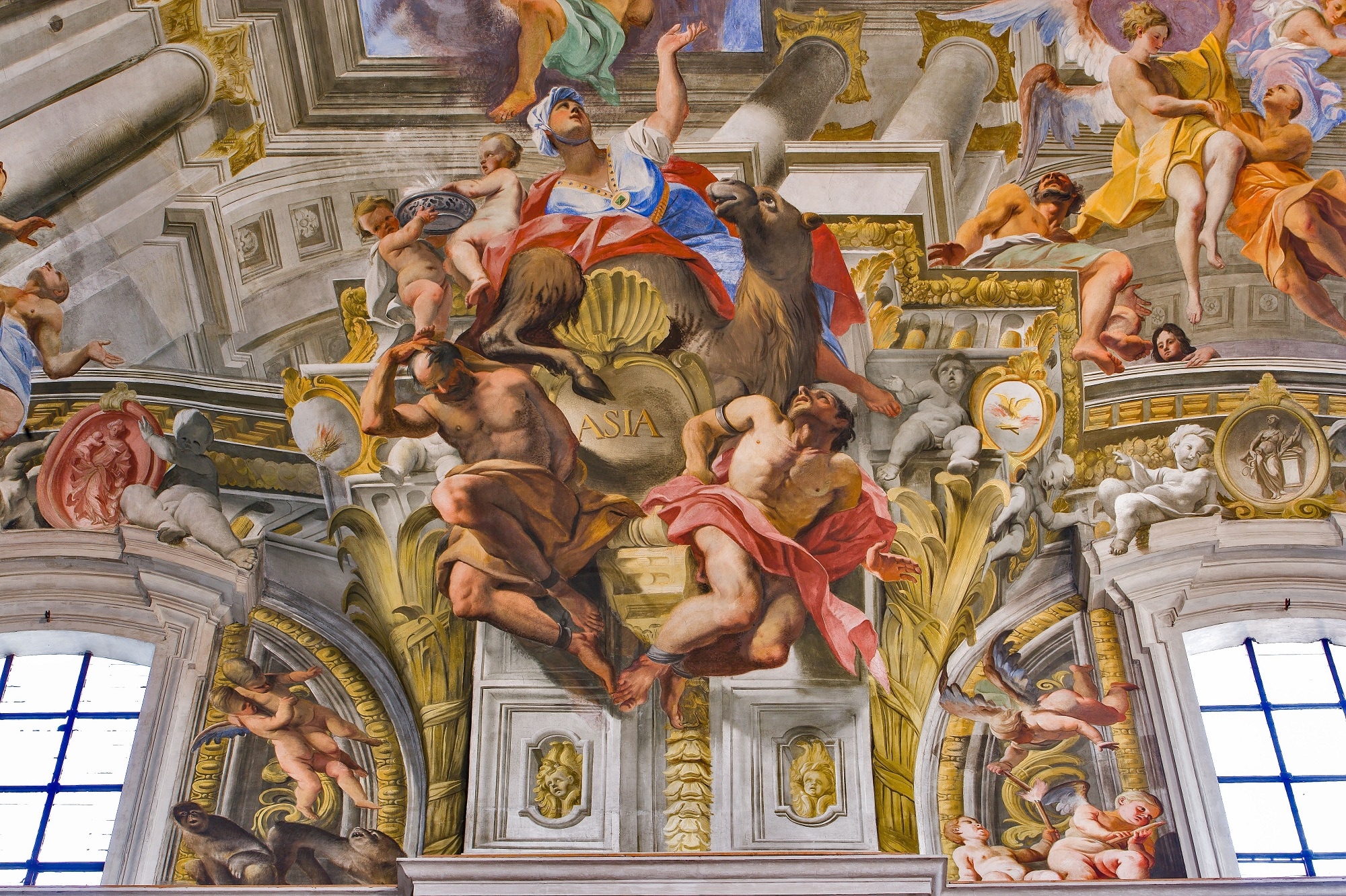 Asia, dettaglio della Gloria di Sant’Ignazio, Andrea Pozzo, 1691-1694, Chiesa di Sant’Ignazio di Loyola, Roma
