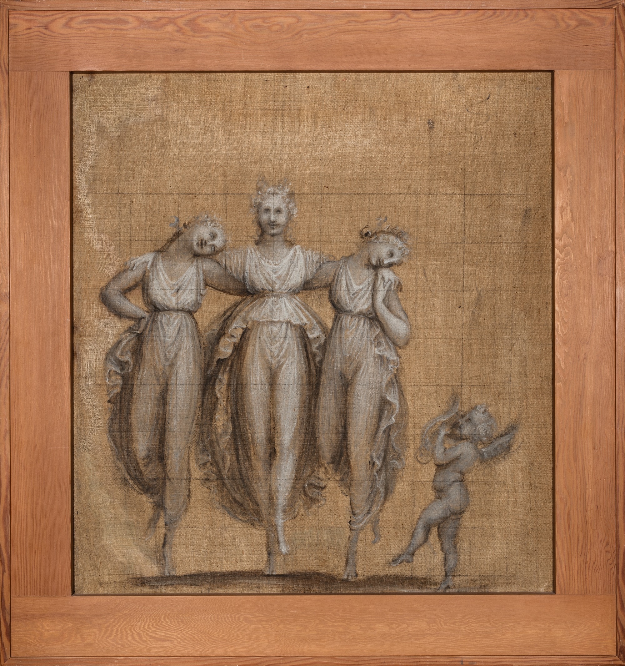 Antonio Canova, Danza delle Grazie con amorino che suona la cetra, 1806 c., Tecnica mista su tela, 65,5x61cm., Bassano del Grappa, Museo Civico