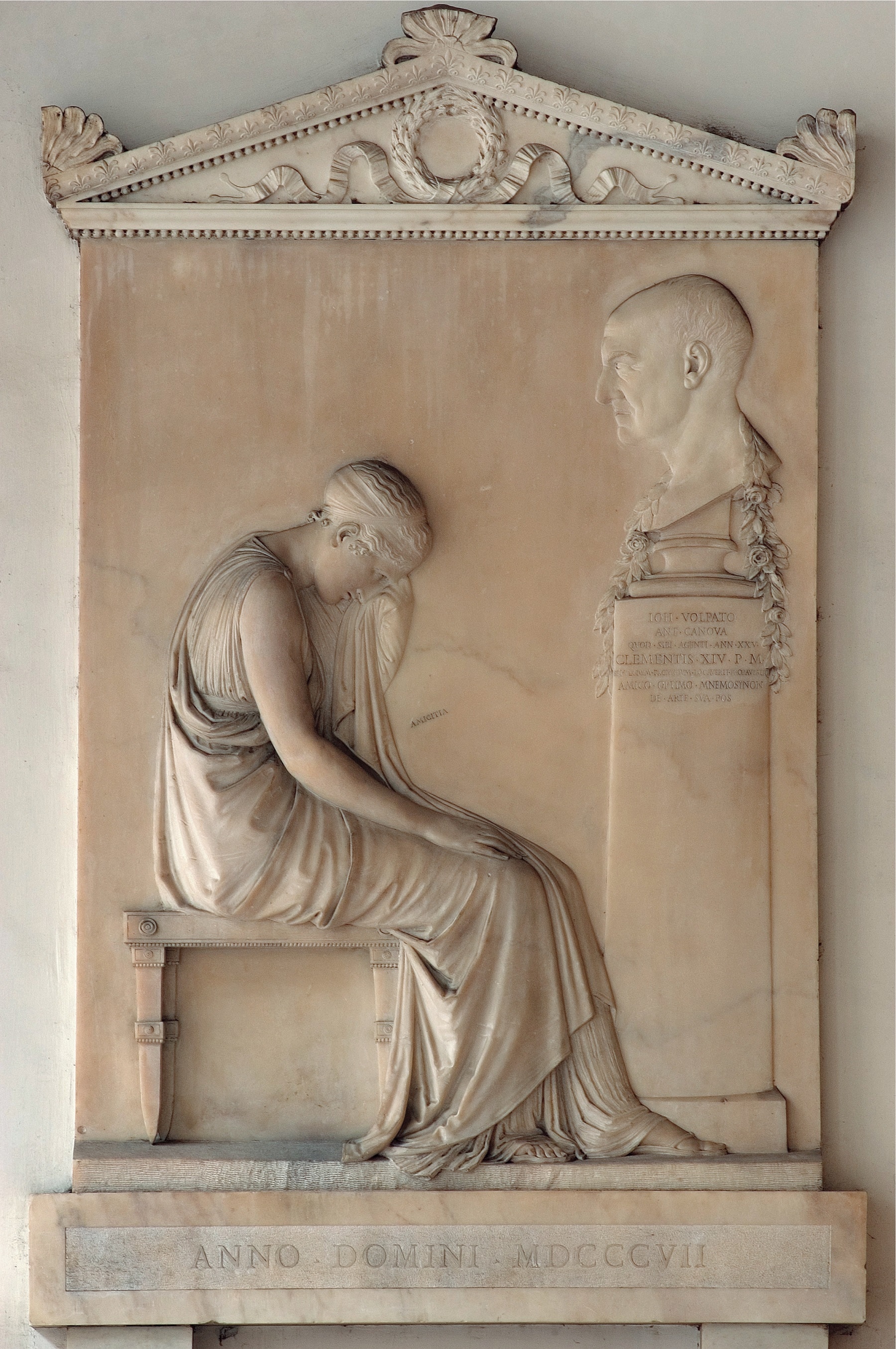 Antonio Canova, Stele funeraria di Giovanni Volpato, 1804 – ’07, Basilica SS Apostoli, Roma