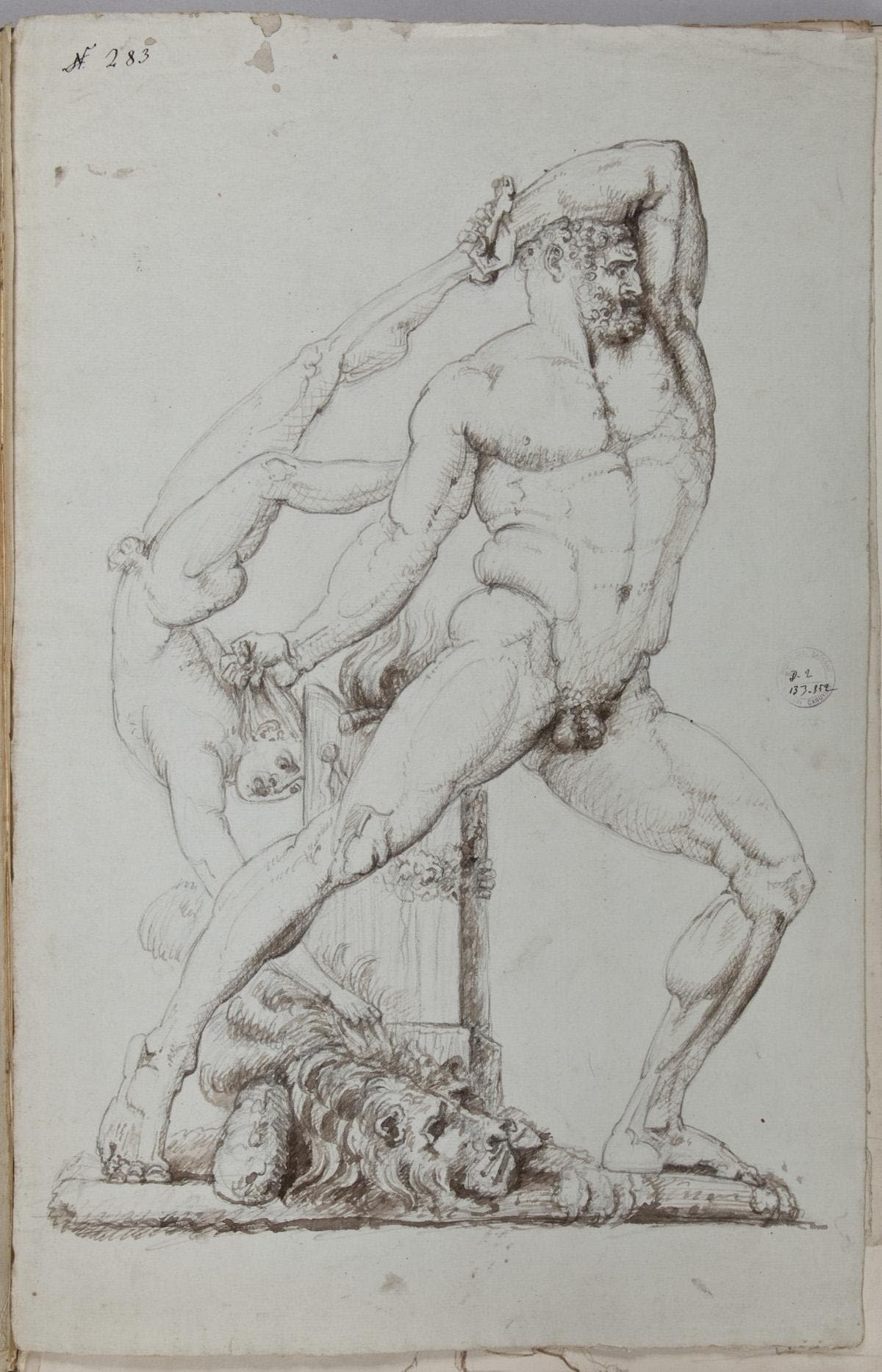 Antonio Canova, Ercole e Lica, disegno, Museo Civico, Bassano del Grappa