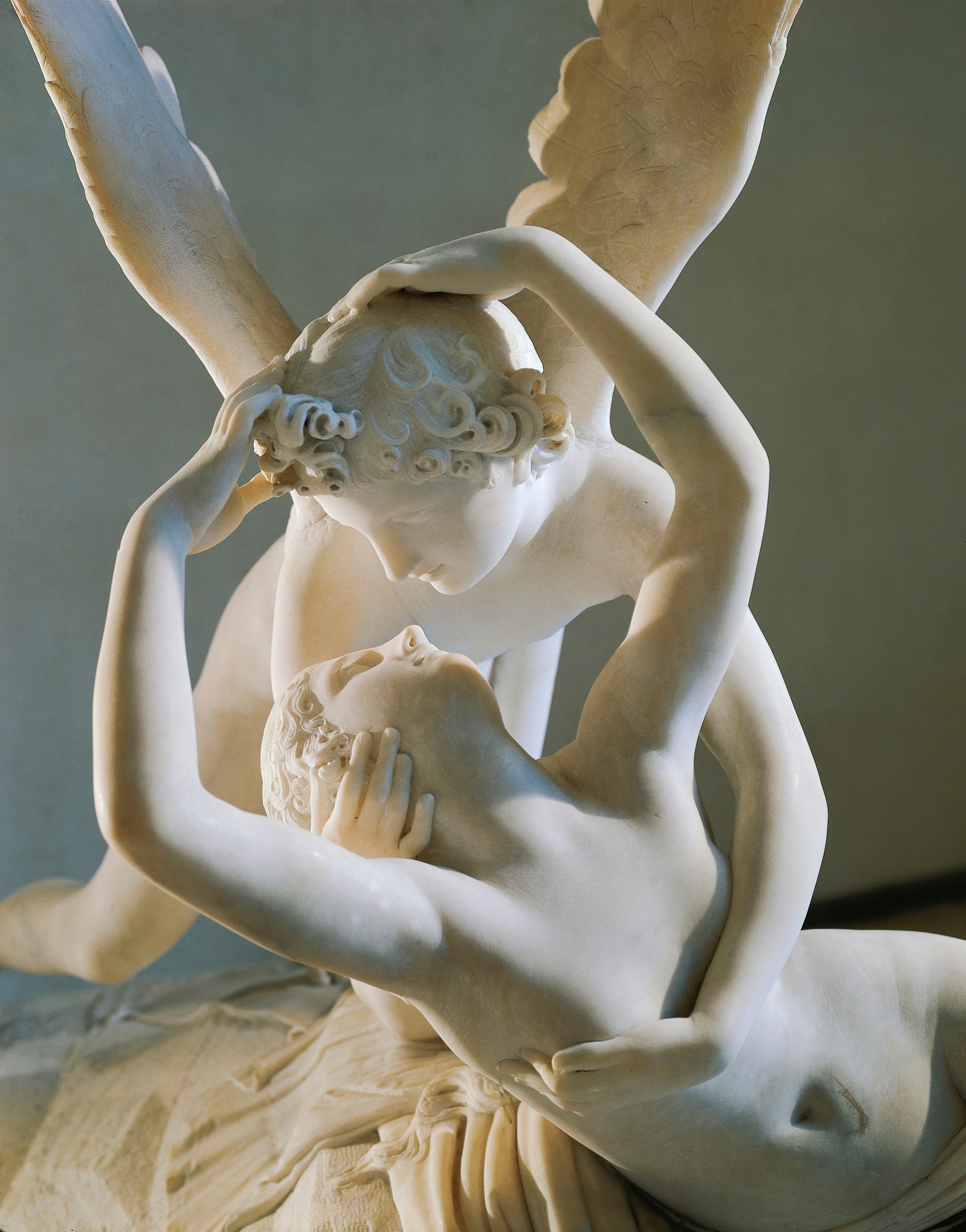 Antonio Canova, Amore e Psiche, 1787 – ’93, dettaglio, Marmo, h. 155cm., due copie: Museo del Louvre, Parigi, e Museo statale Ermitage, San Pietroburgo