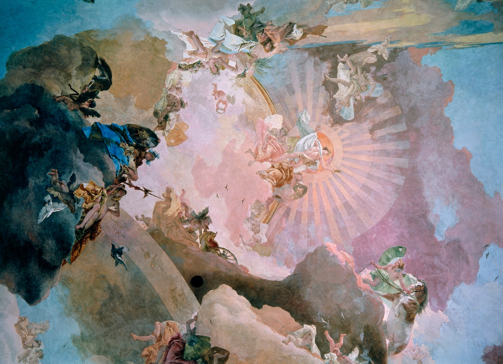 Giambattista Tiepolo, dettaglio dell’affresco L’Olimpo e i quattro continenti, 1751-‘53, Würzburg 