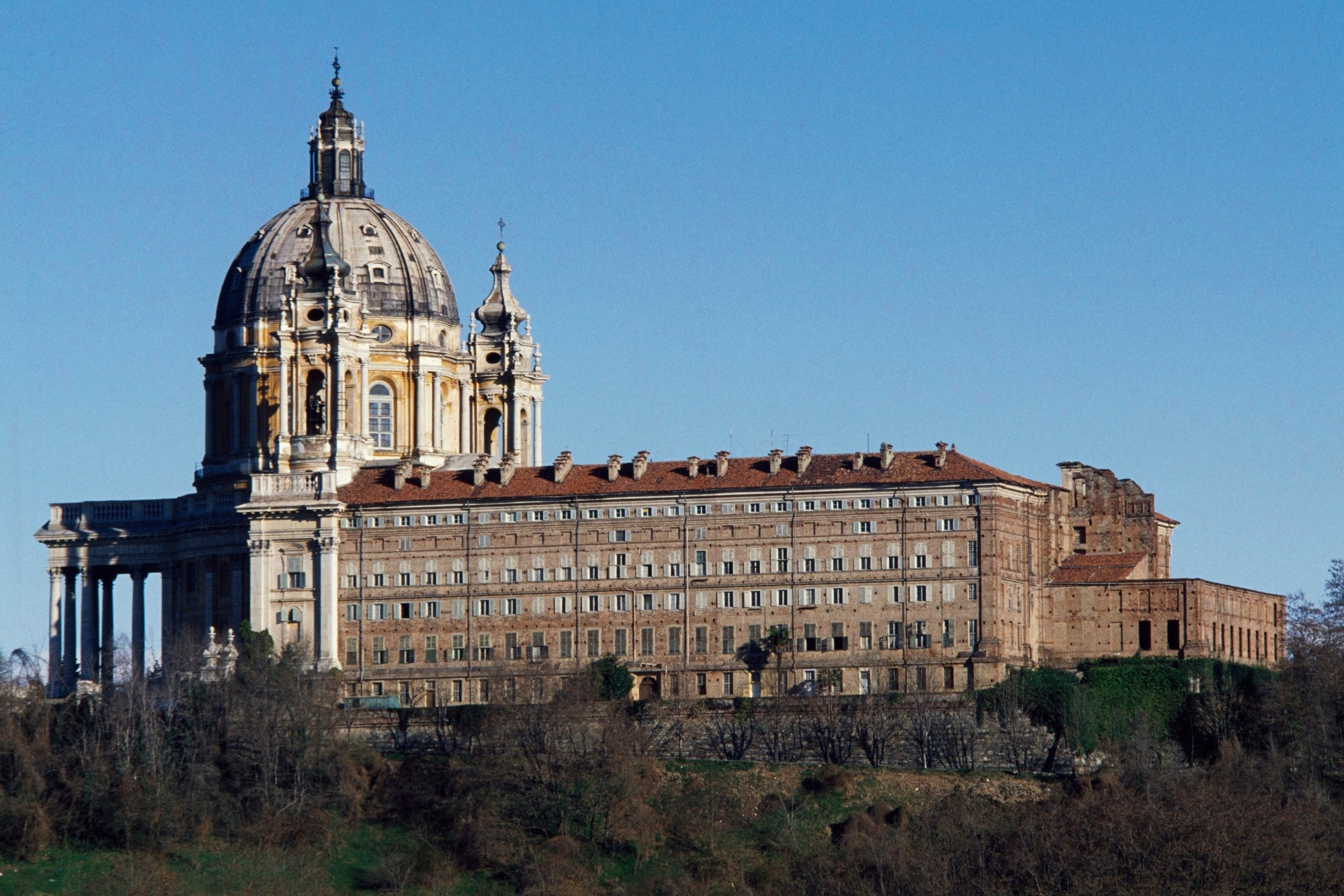 Filippo Juvarra, Veduta laterale della Basilica di Superga (1717-1731), con Chiesa e Convento, Torino 