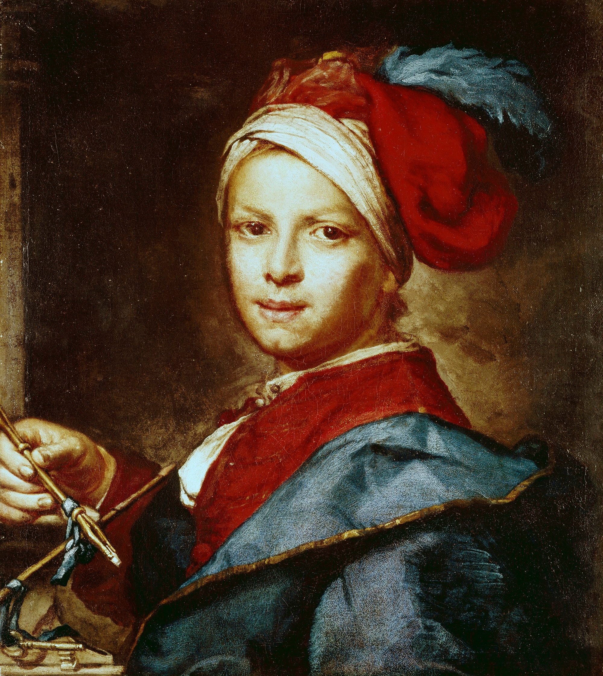 Fra' Galgario, Ritratto di giovane in veste di artista, 1730 ca., olio su tela, 75,5×61cm., Pinacoteca Castello Sforzesco, Milano