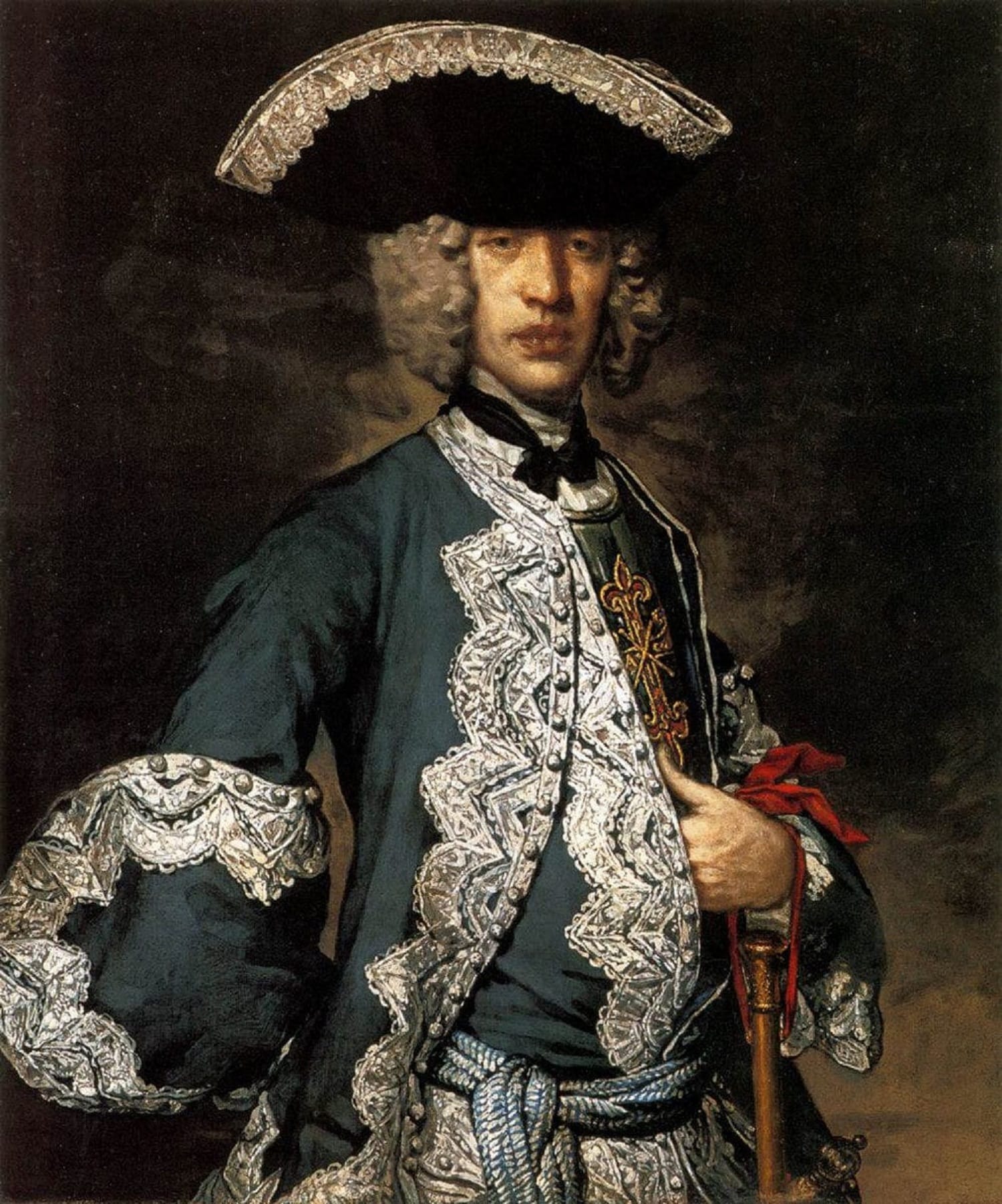 Fra' Galgario, Gentiluomo con tricorno, 1740 ca., olio su tela, 109x87cm., Museo Poldi Pezzoli, Milano