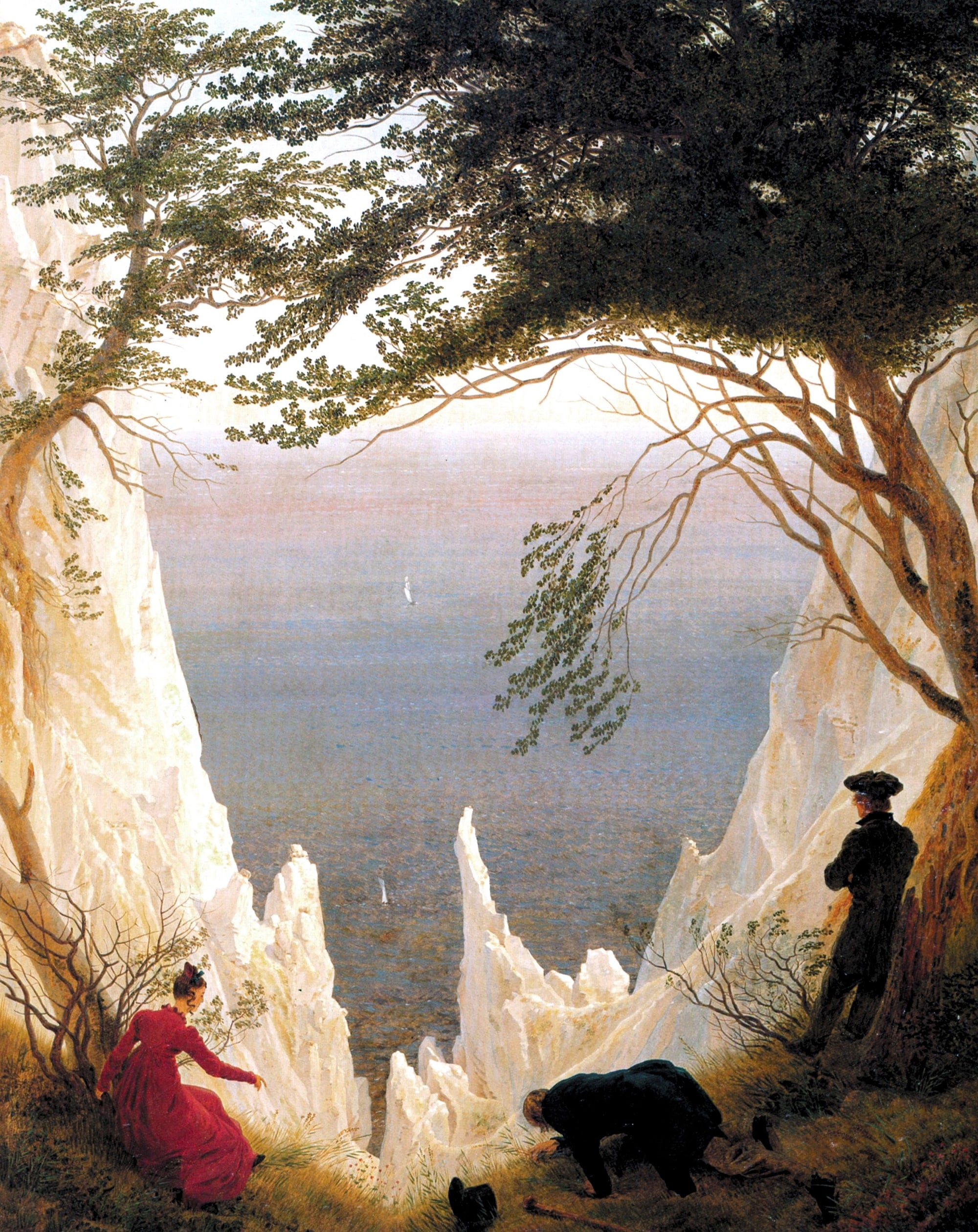 Caspar David Friedrich, Le bianche scogliere di Rügen, 1818, olio su tela, 90,5×71cm., Museo Oskar Reinhart, Winterthur