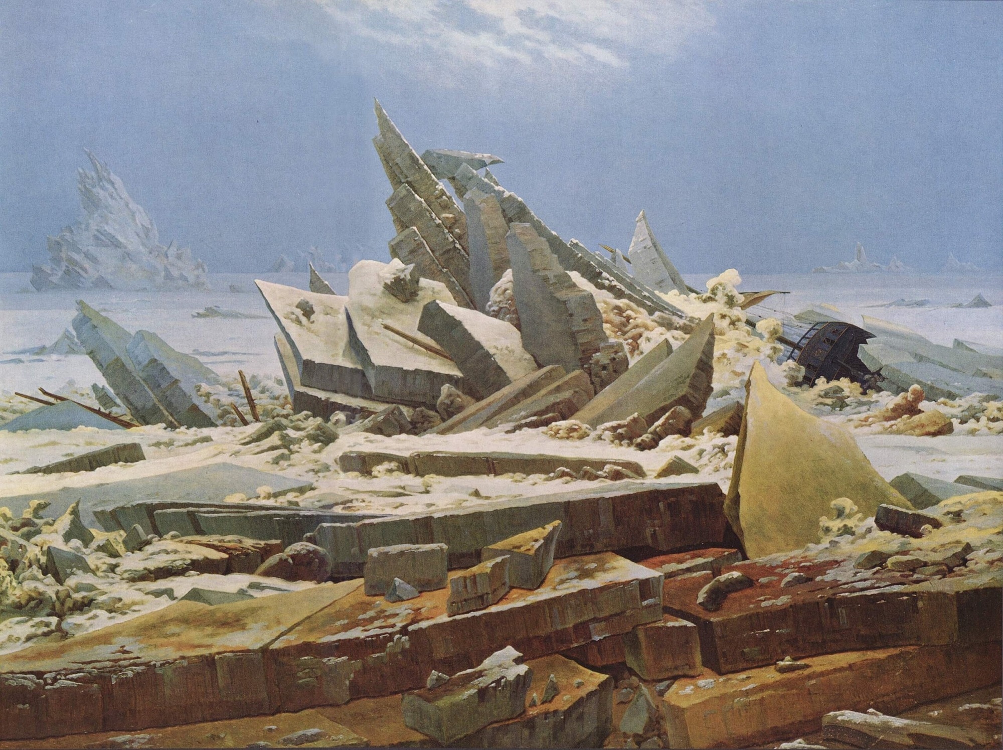 Caspar David Friedrich, Il mare di ghiaccio, 1823–1824, olio su tela, 97×127cm., Kunsthalle, Amburgo