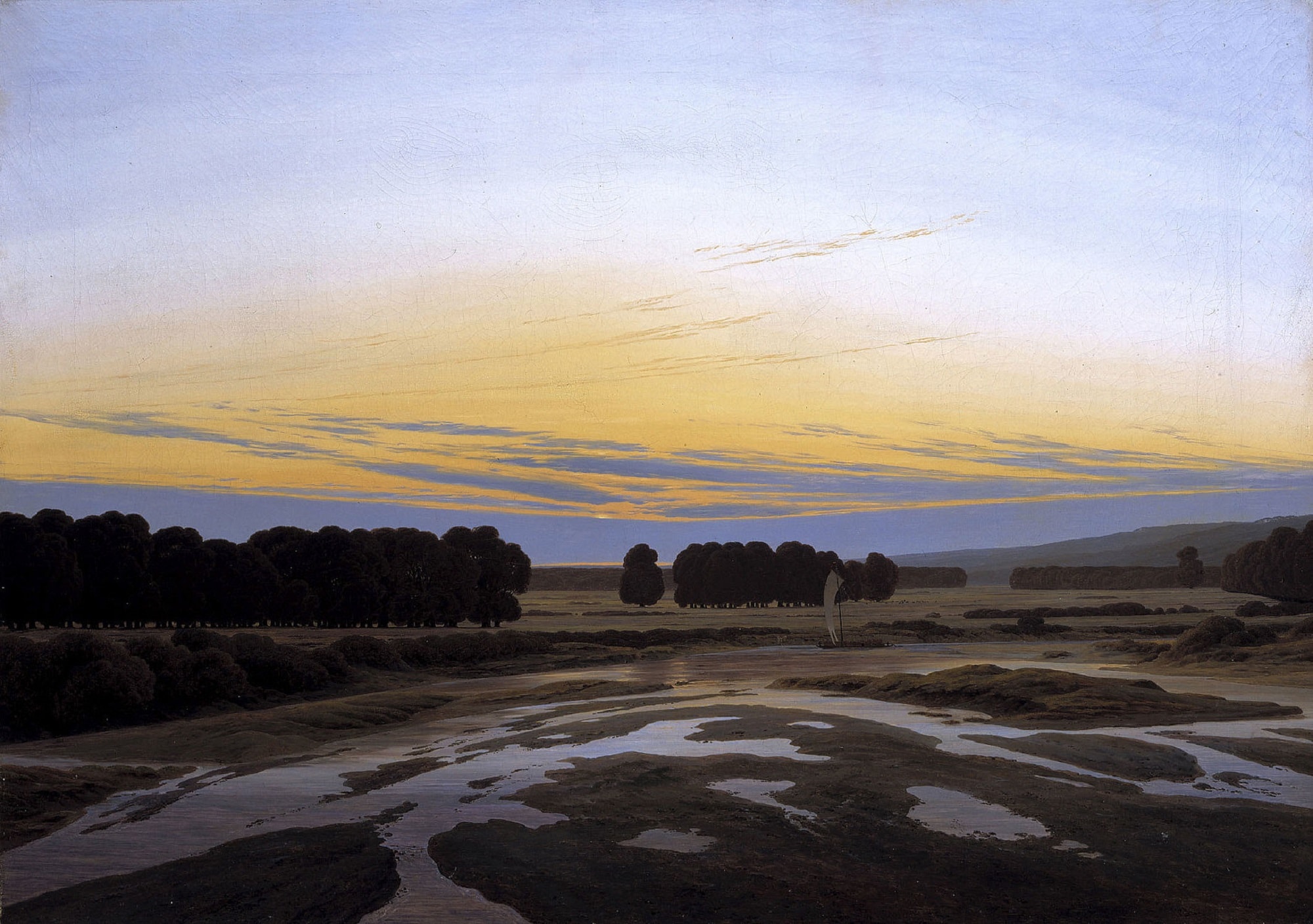 Caspar David Friedrich, La grande riserva, 1832, olio su tela, 73,5×102,5cm., Gemäldegalerie, Dresda