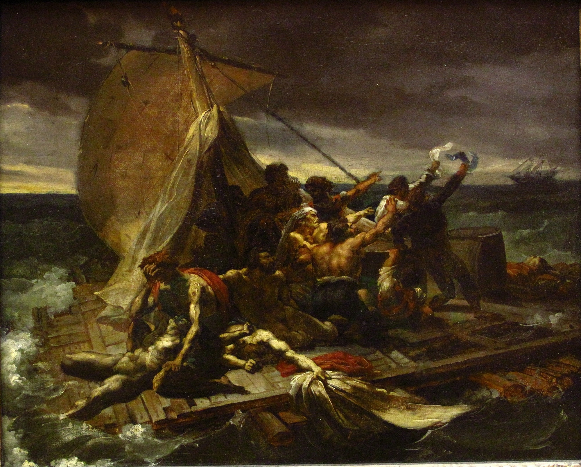 Théodore Géricault, Bozzetto per La zattera della Medusa, 1818, olio su tela, 65x83 cm., Museo del Louvre, Parigi