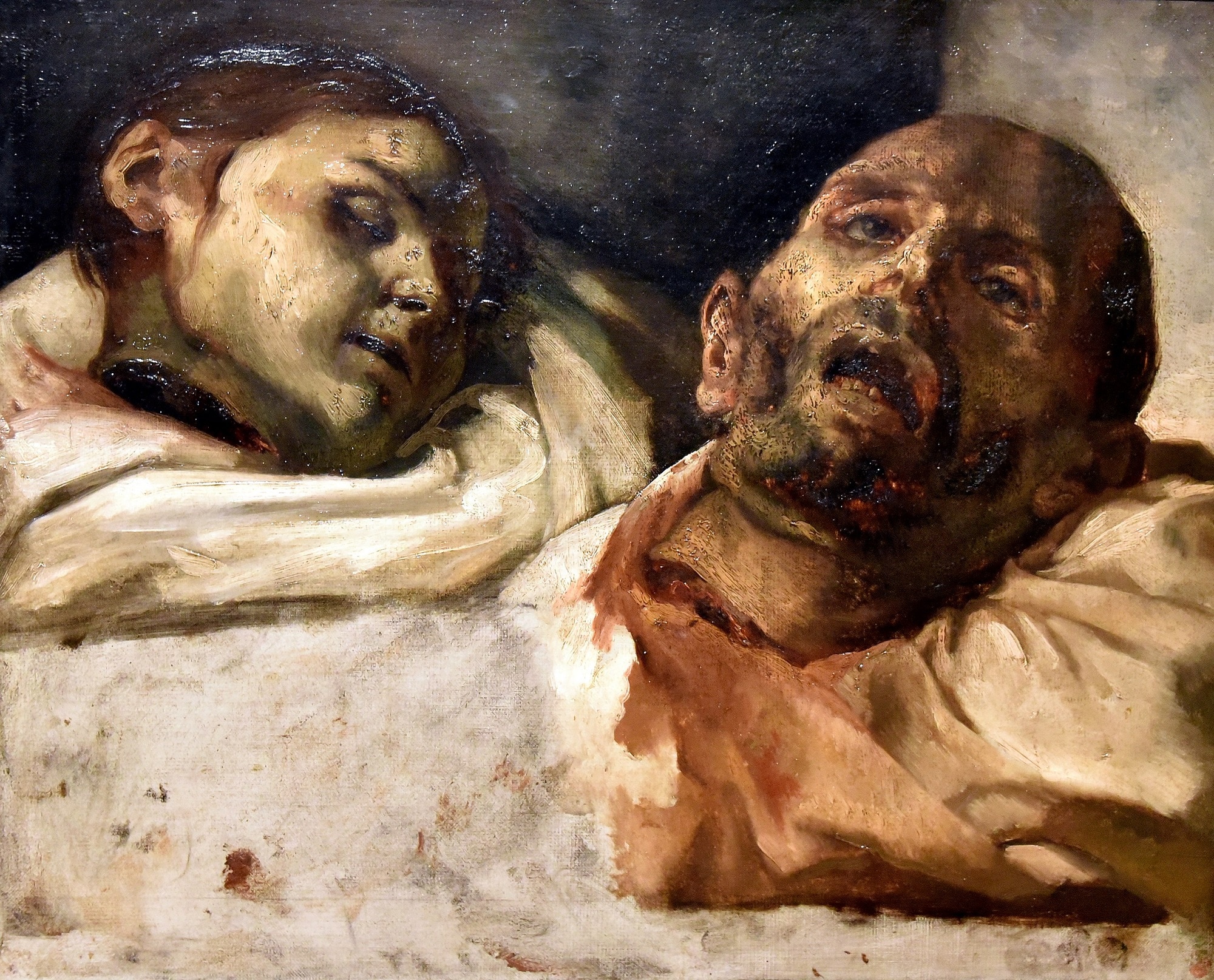 Théodore Géricault, studio preparatorio di Teste Tagliate, 1818, olio su tela, 61x50cm., Museo Nazionale, Stoccolma