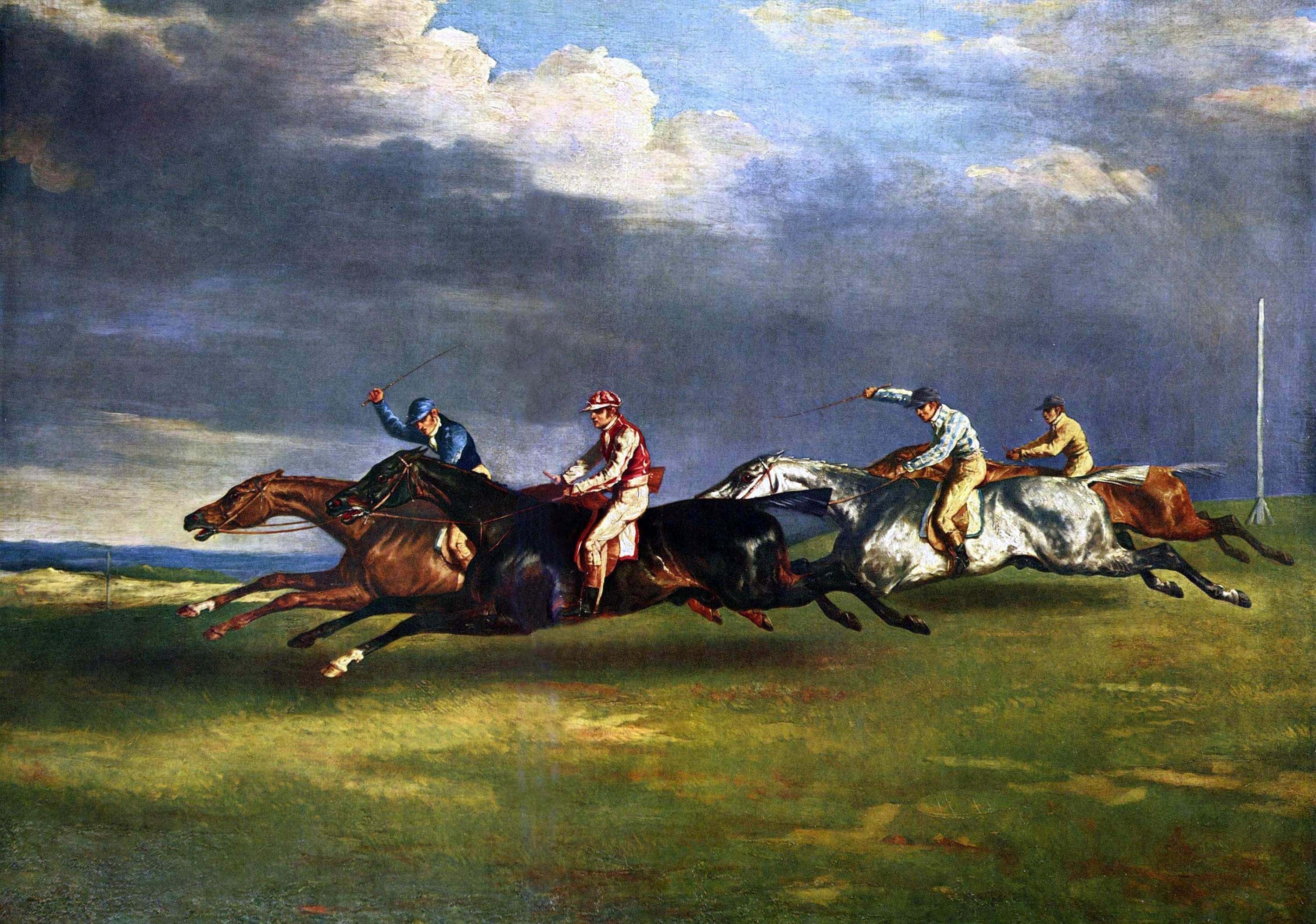 Théodore Géricault, Il Derby di Epsom, 1821, olio su tela, 122,5x92cm., Museo del Louvre, Parigi