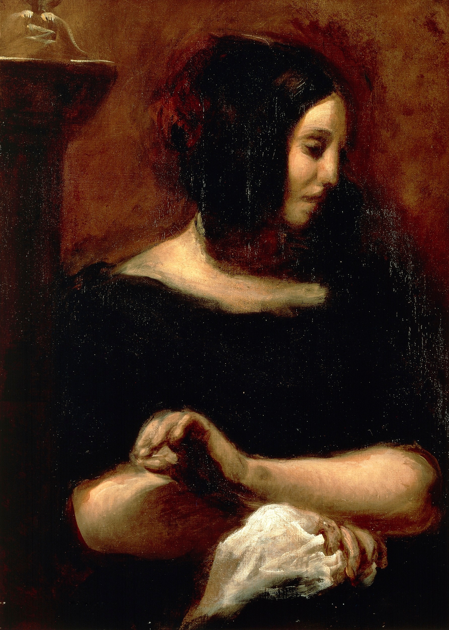 Eugène Delacroix, Ritratto di George Sand, 1838, olio su tela, 57x79cm., Ordrupgaadsmlingen, Copenaghen