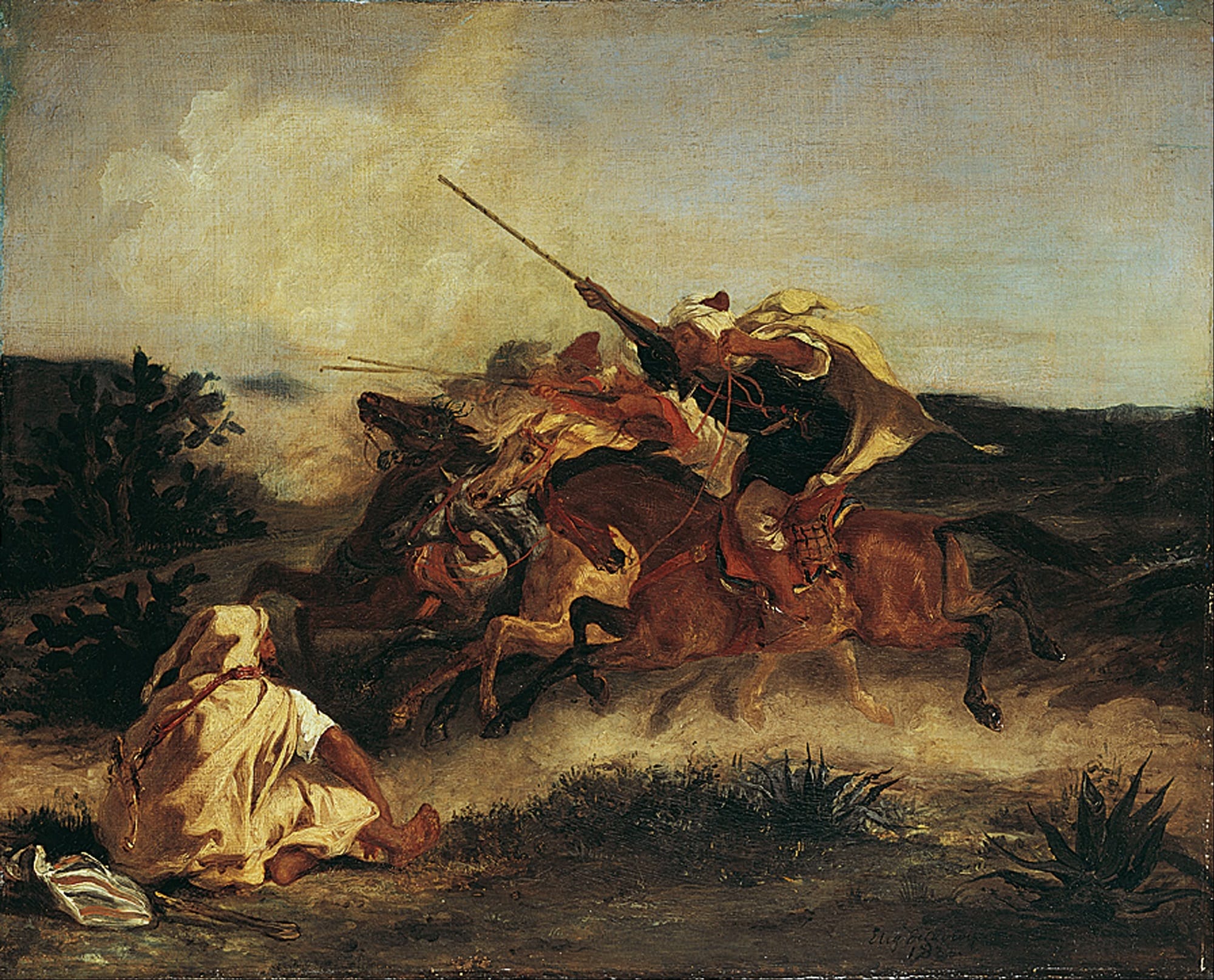 Eugène Delacroix, Fantasia araba, 1833, olio su tela, 74,5x60,5cm., Städel Museum, Francoforte