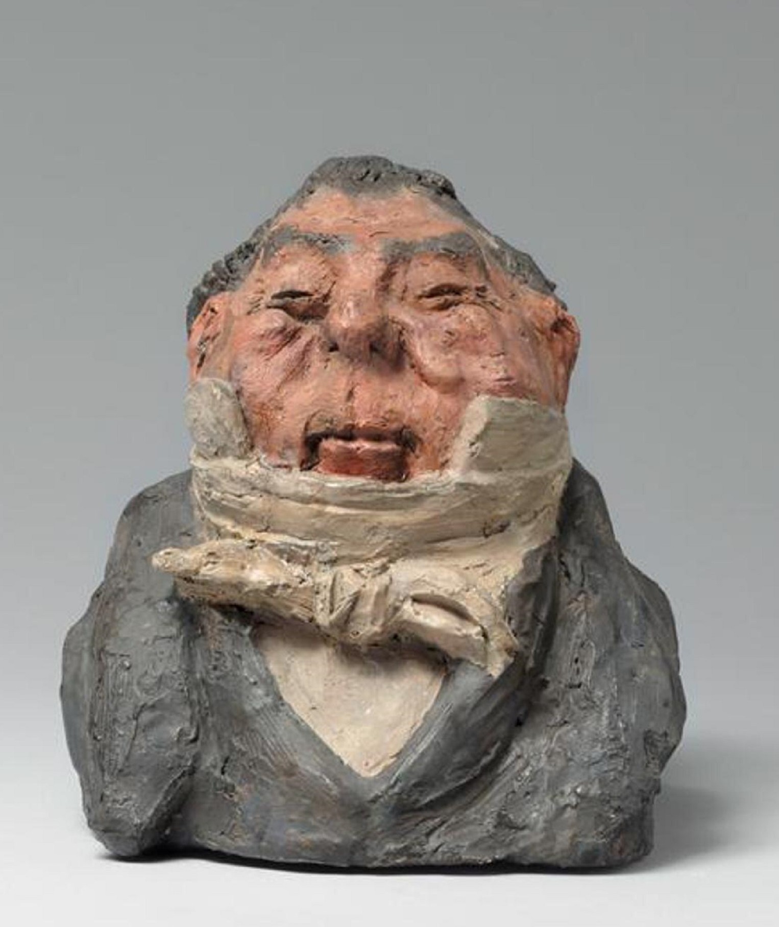Honoré Daumier, Charles Guillaume Etienne, 1833, serie “Les Célébrités du Juste Milieu”, terracotta dipinta, 17x15,9x13,9 cm., Musée d’Orsay, Parigi