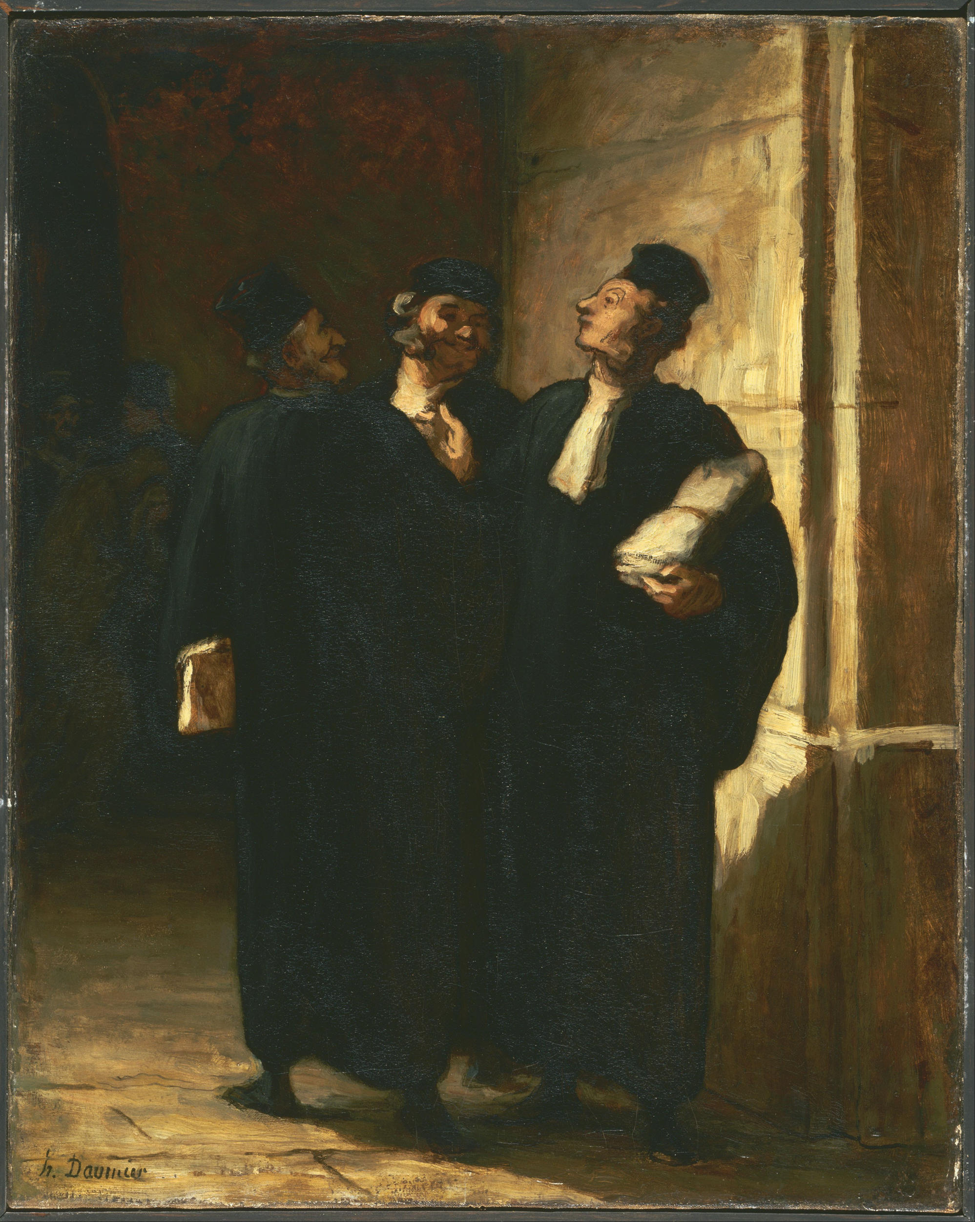 Honoré Daumier, Tre avvocati, 1855-‘57, olio su tela, 40,64x32,38cm., Collezione Phillips, Washington, DC 