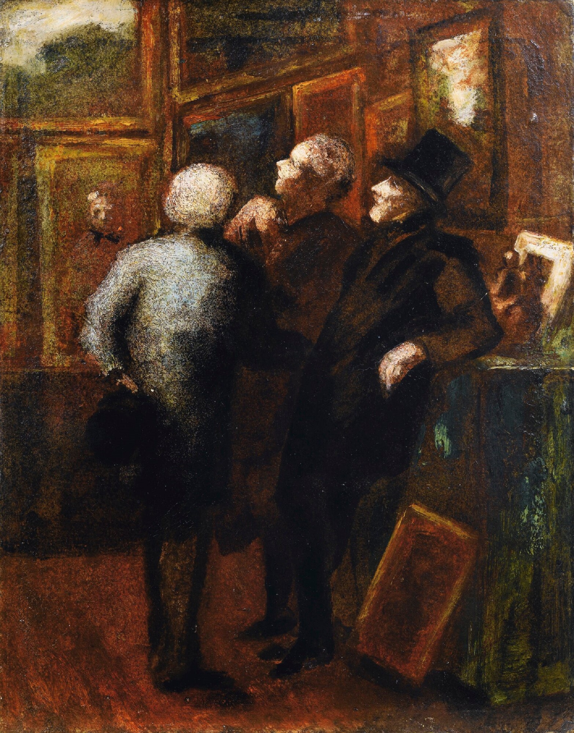 Honoré Daumier, Gli amatori di quadri, 1858-‘62, olio su tela, 31x24,4cm., Collezione privata