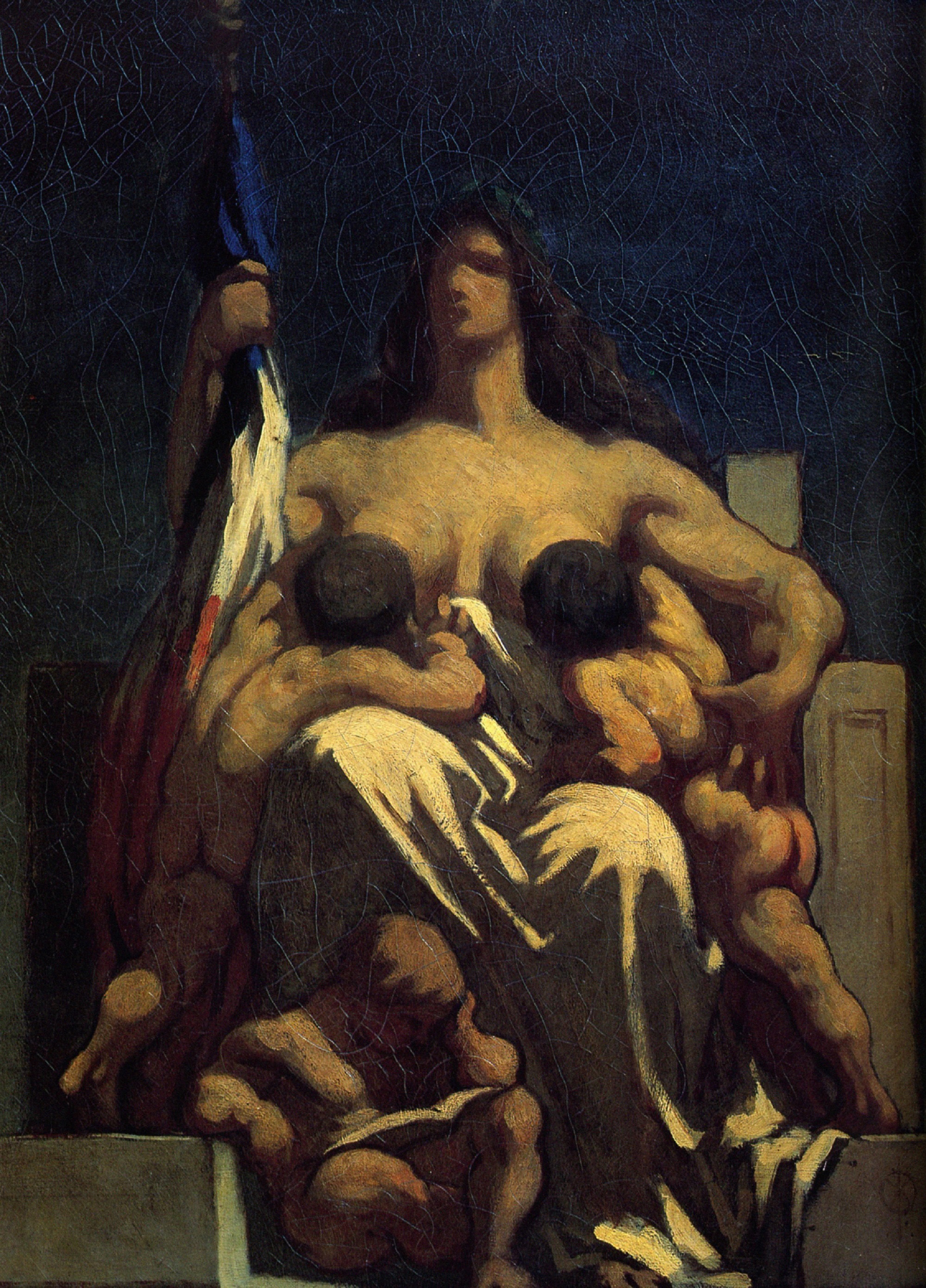 Honoré Daumier, La Repubblica nutre i suoi figli e li istruisce, 1848, bozzetto ad olio su tela, 73x60cm., Musée d'Orsay, Parigi