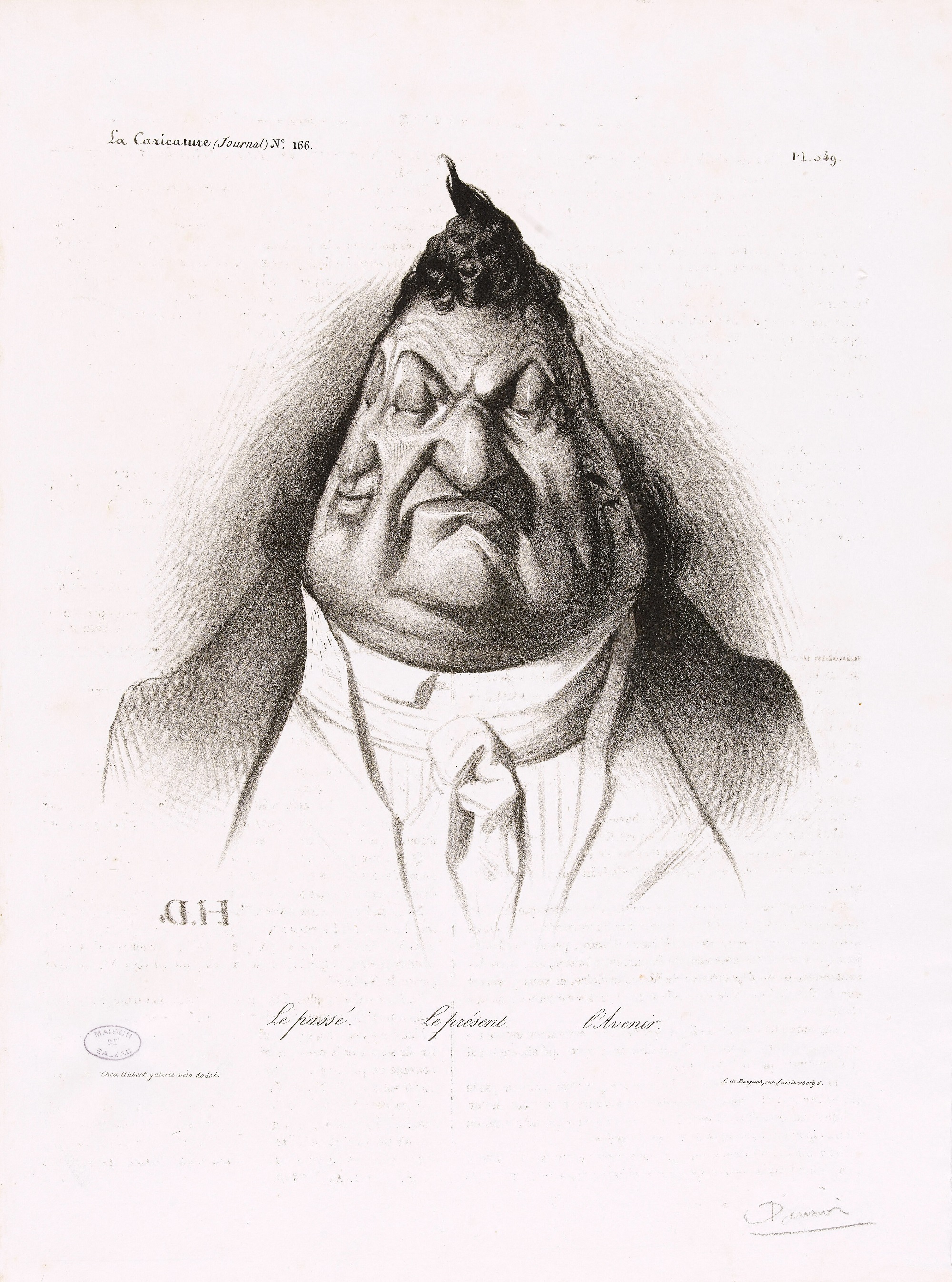 Honoré Daumier, Il passato, il presente, il futuro, da "La Caricature", 1834, litografia, 25,1×20,2cm.