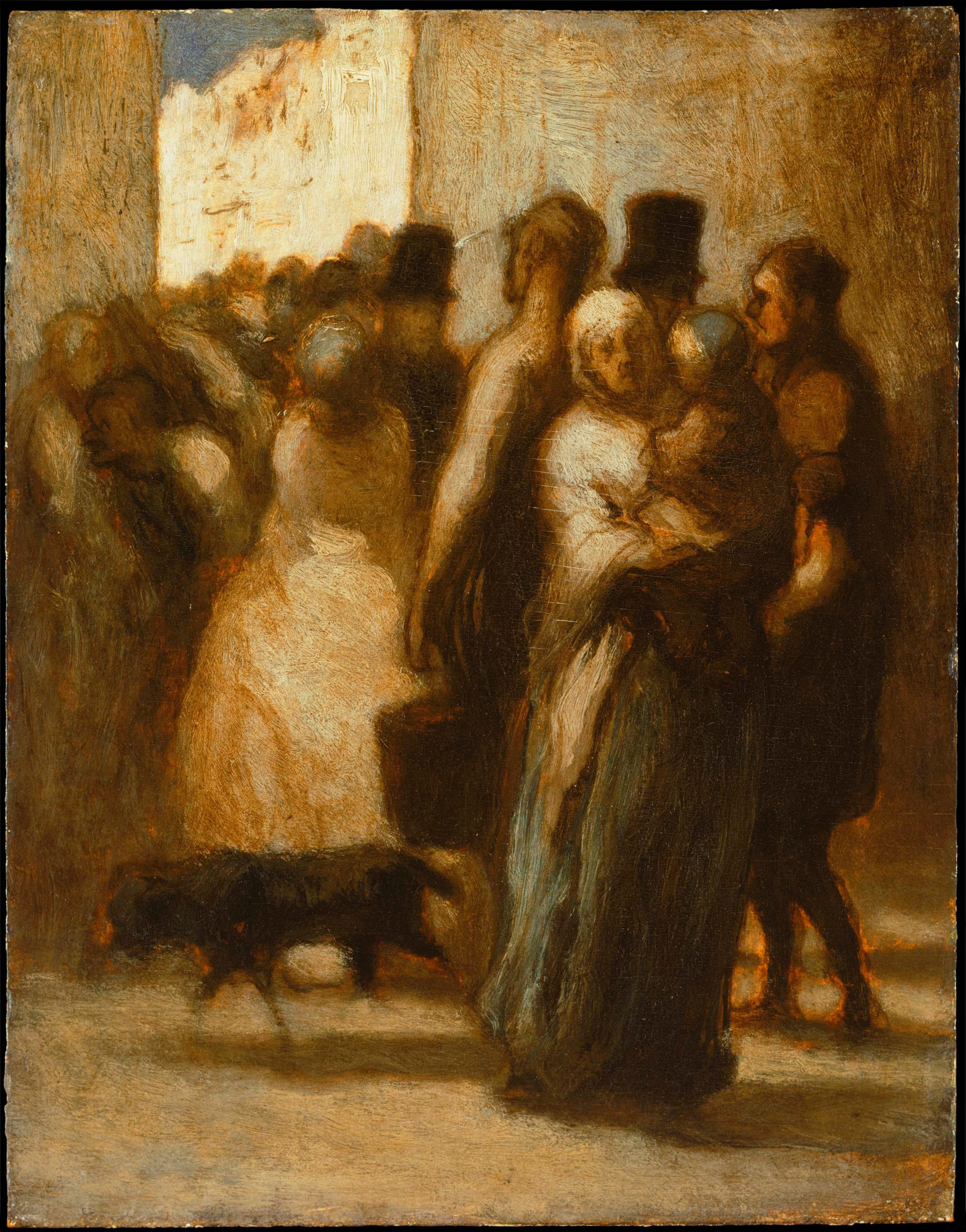 Honoré Daumier, Per la strada, 1855-‘57, olio su tavola, 27,3x21,6cm., Phillips Collection, Washington