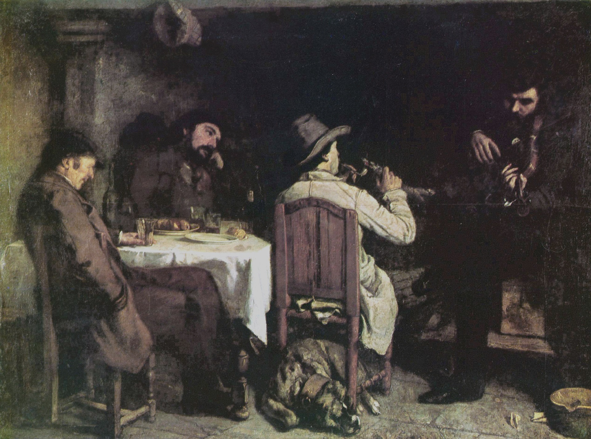 Gustave Courbet, Dopopranzo a Ornans, 1848-‘49, olio su tela, 195×257cm., Palais des Beaux-Arts, Lille