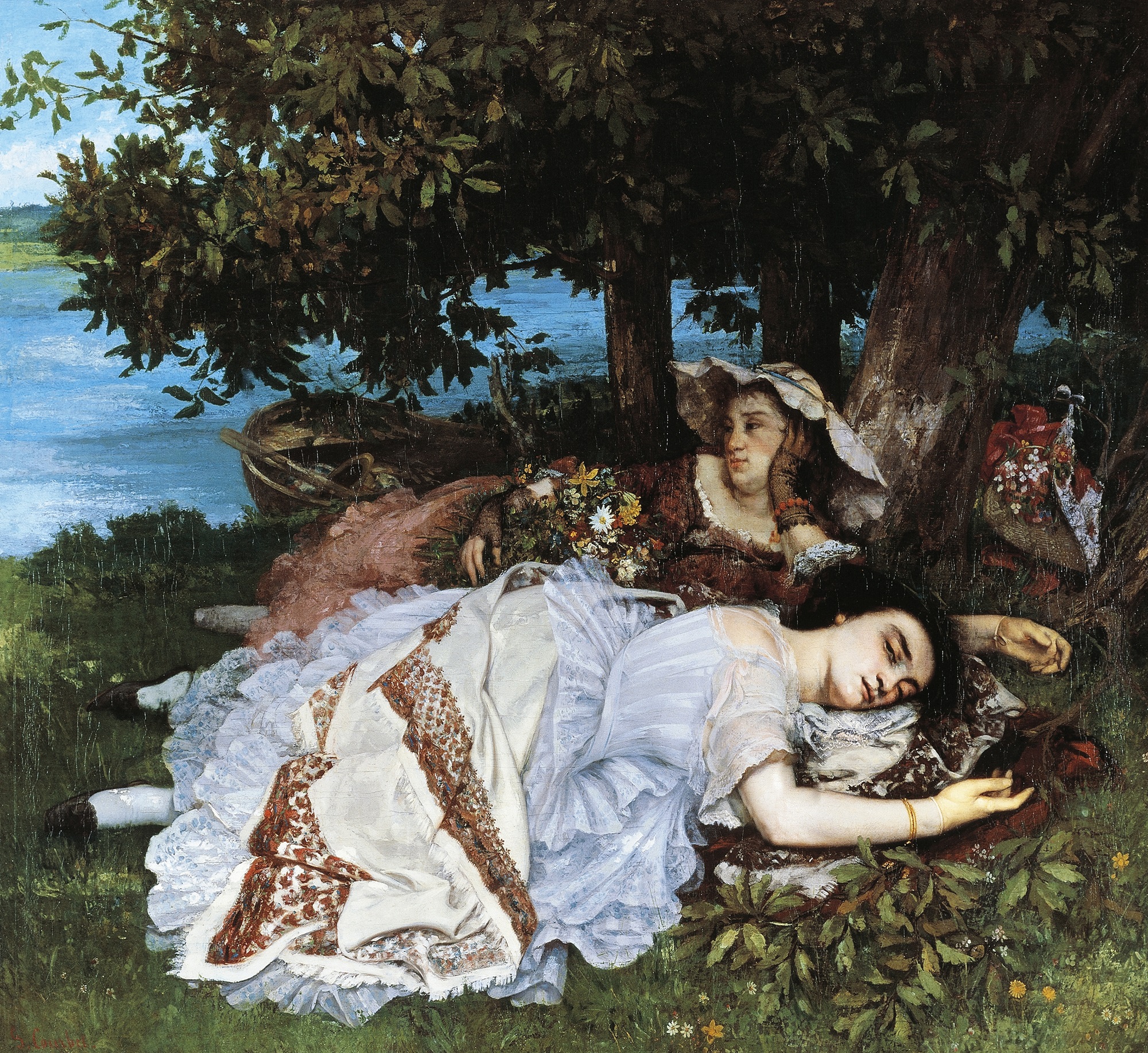 Gustave Courbet, Signorine sulla riva della Senna, 1857, olio su tela, 174x200cm., Museo del Petit Palais, Parigi