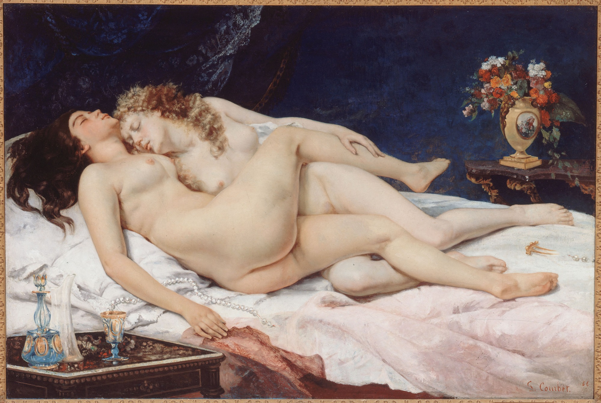 Gustave Courbet, La Donna dalle calze bianche, 1864. olio su tela, 65x81cm., Fondazione Barnes, Filadelfia