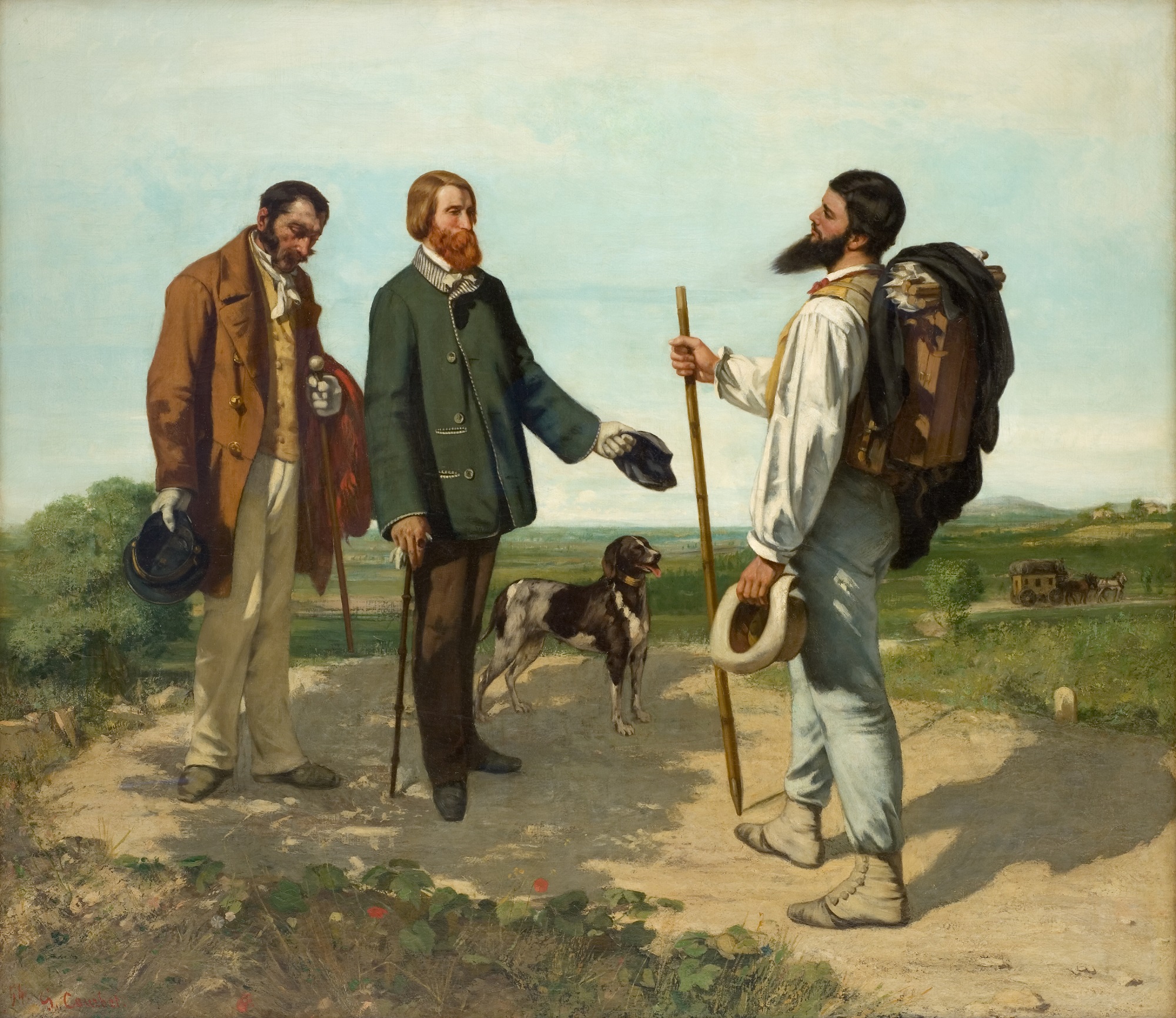 Gustave Courbet, Bonjour Monsieur Courbet, 1854, olio su tela, 129x149 cm., Museé Fabre, Montpellier